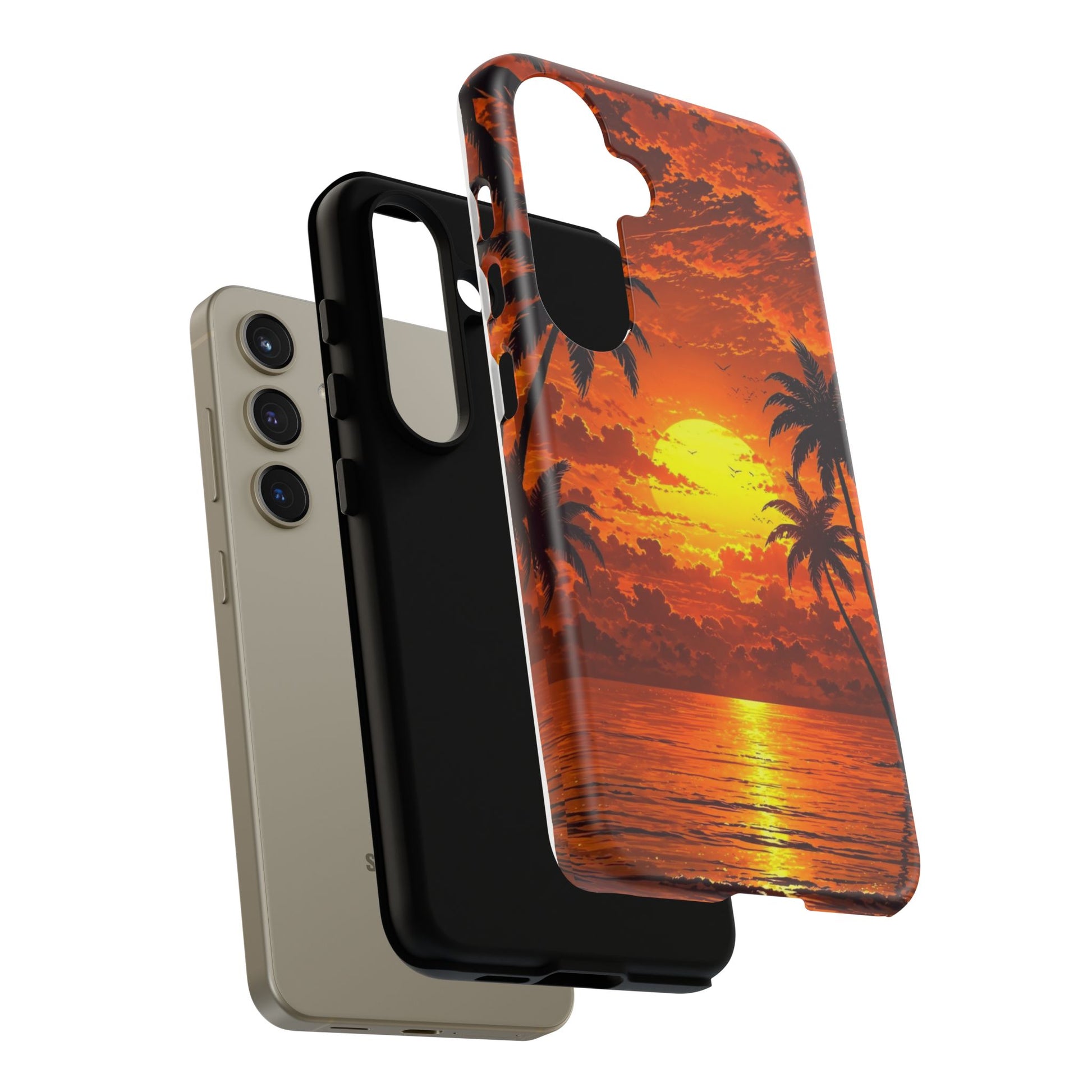 Beautiful Beach Sunset Tough Cases for iPhones, Samsung, and Pixel