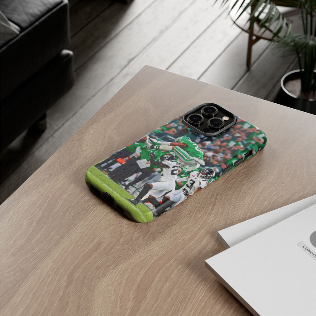 Saquon Barkley The Huddle Eagles Football Tough Cases for iPhones, Samsung, and Pixel