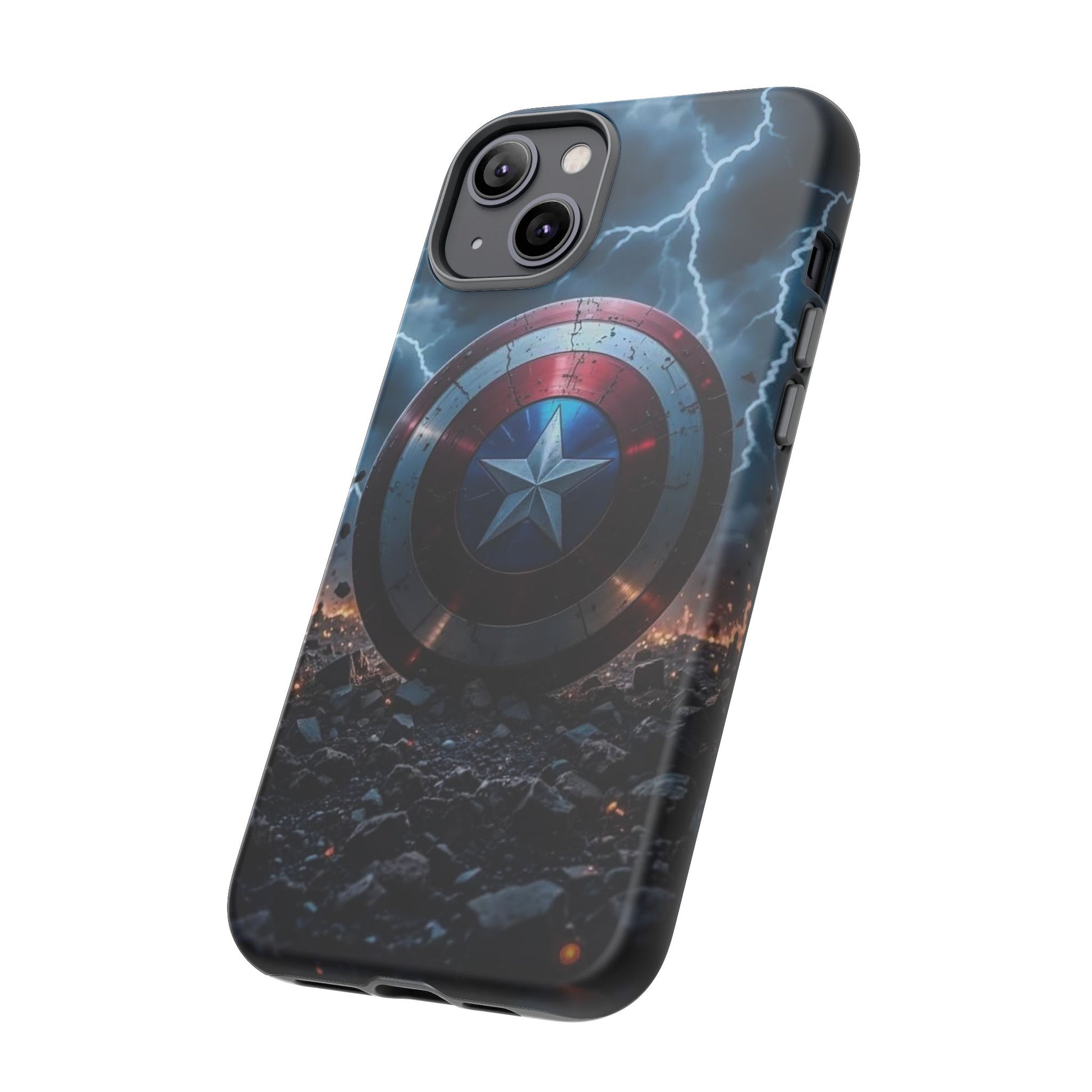 Captain America Shield Tough Cases for iPhones, Samsung, and Pixel