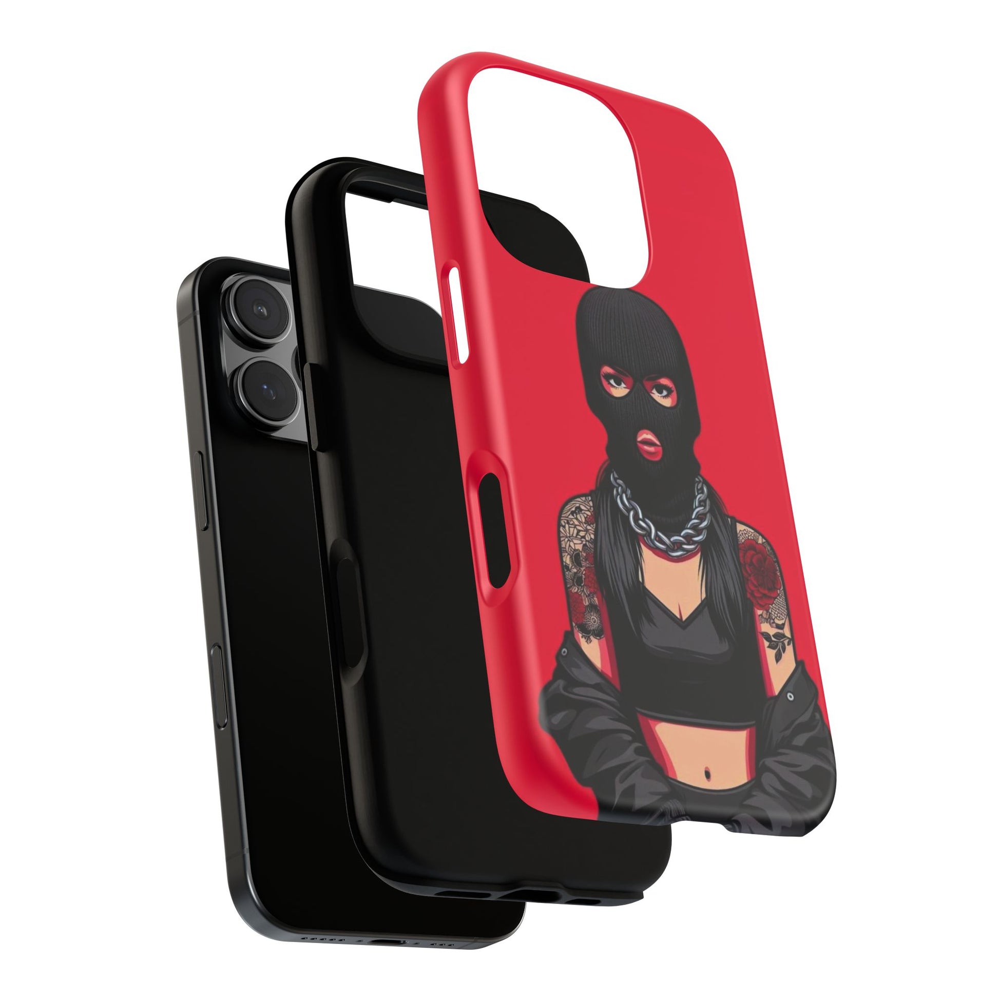 Thug Girl Red Design Tough Cases for iPhones, Samsung, and Pixel