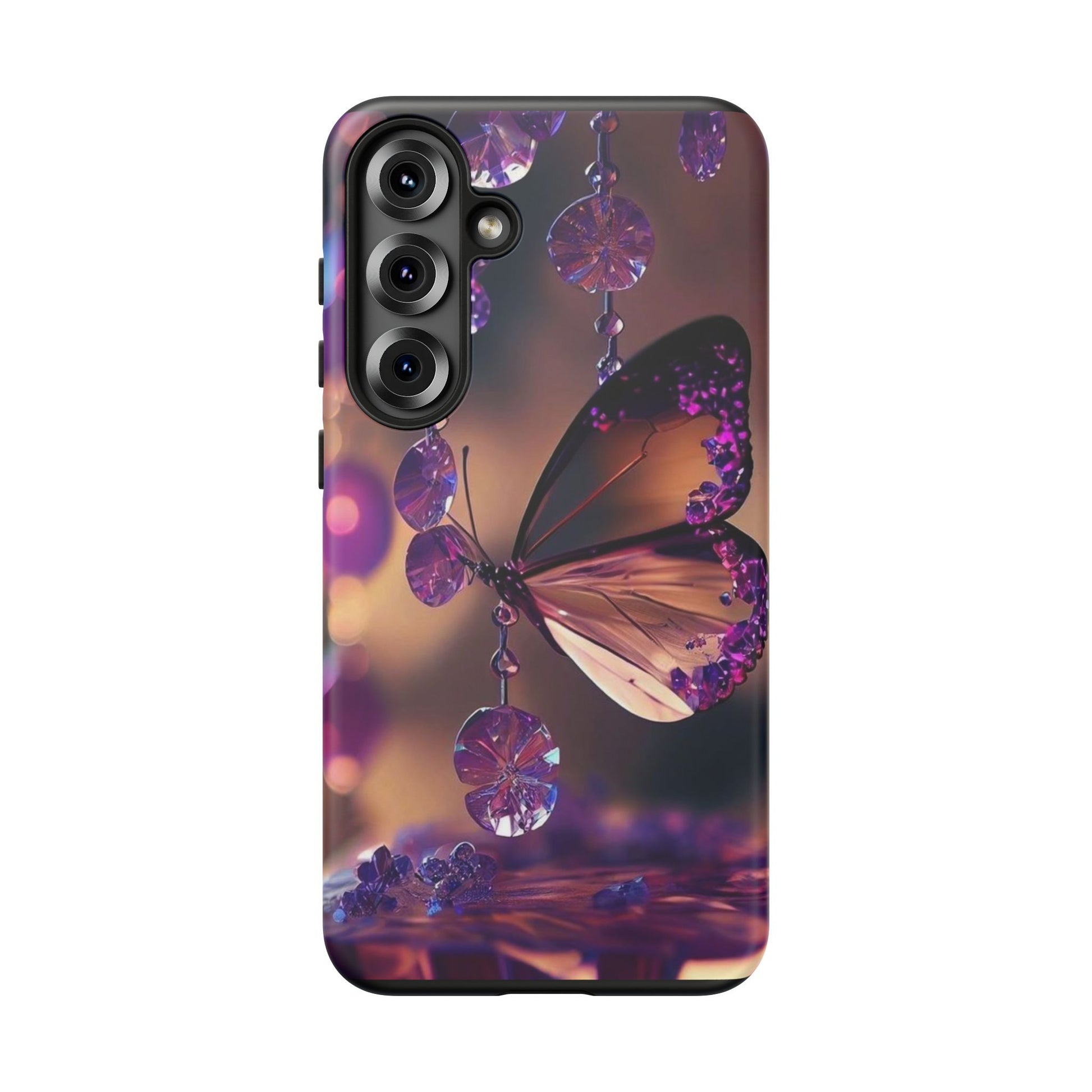 Purple Butterfly Tough Cases for iPhones, Samsung, and Pixel