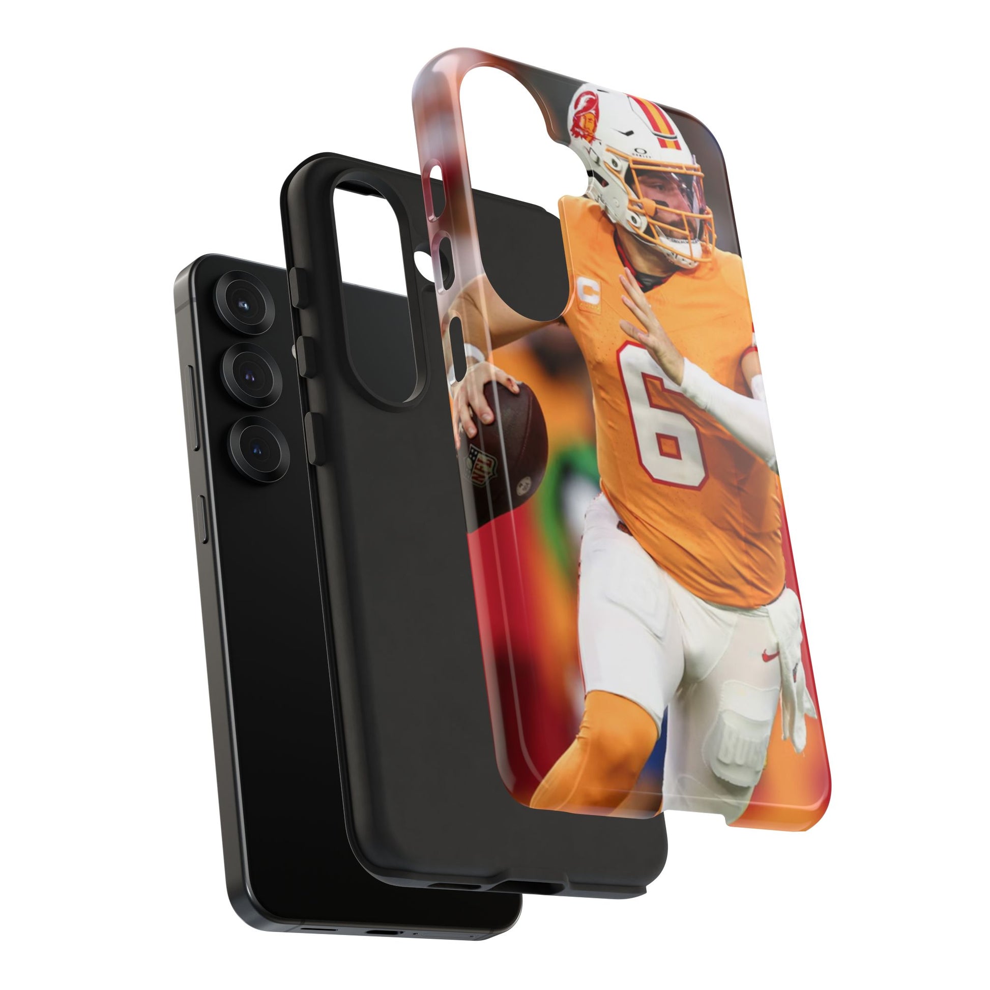 Tampa Bay Buccaneers Baker Mayfield Football Tough Cases for iPhones, Samsung, and Pixel