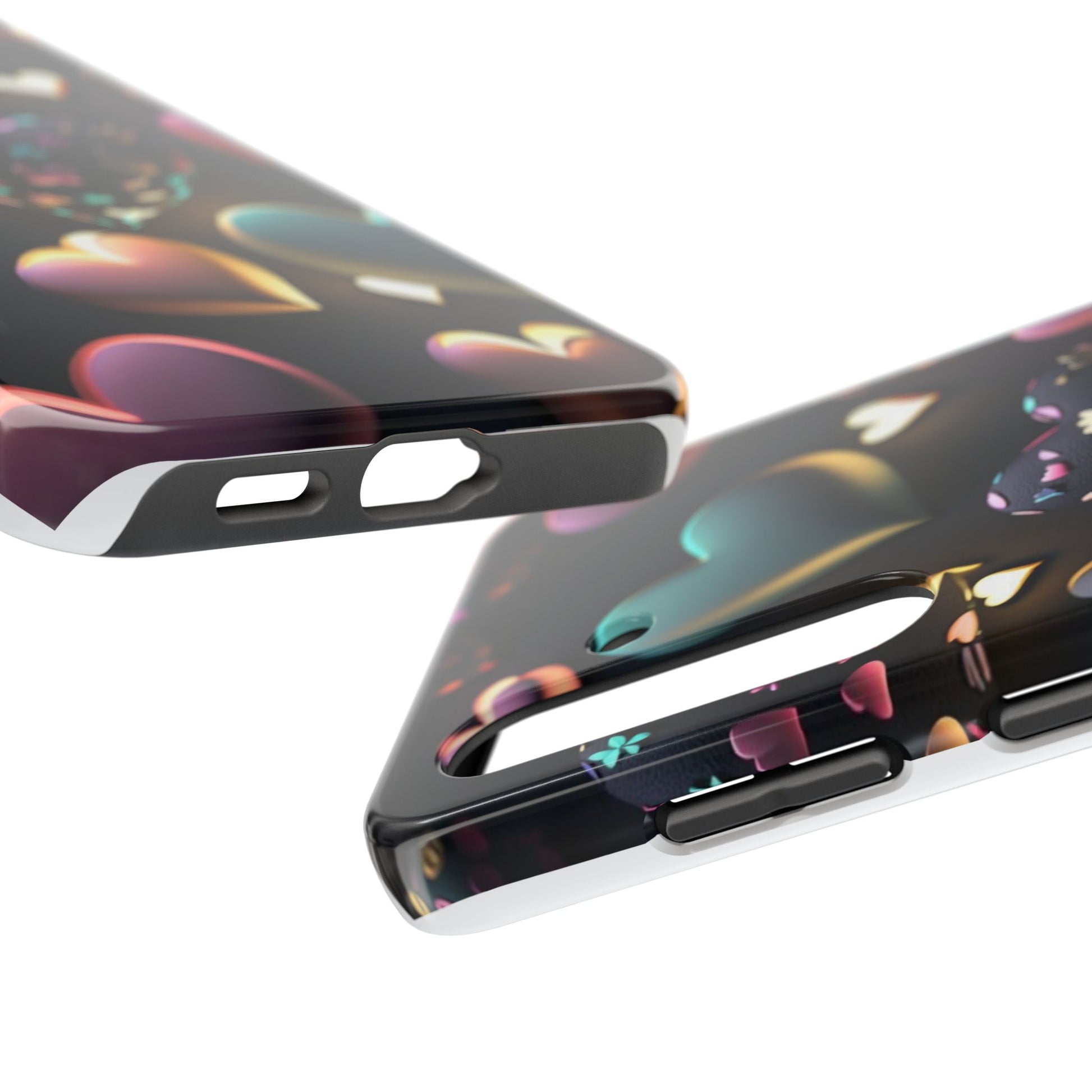 Floating Hearts Themed Tough Phone Cases for Iphones & Samsung Phones