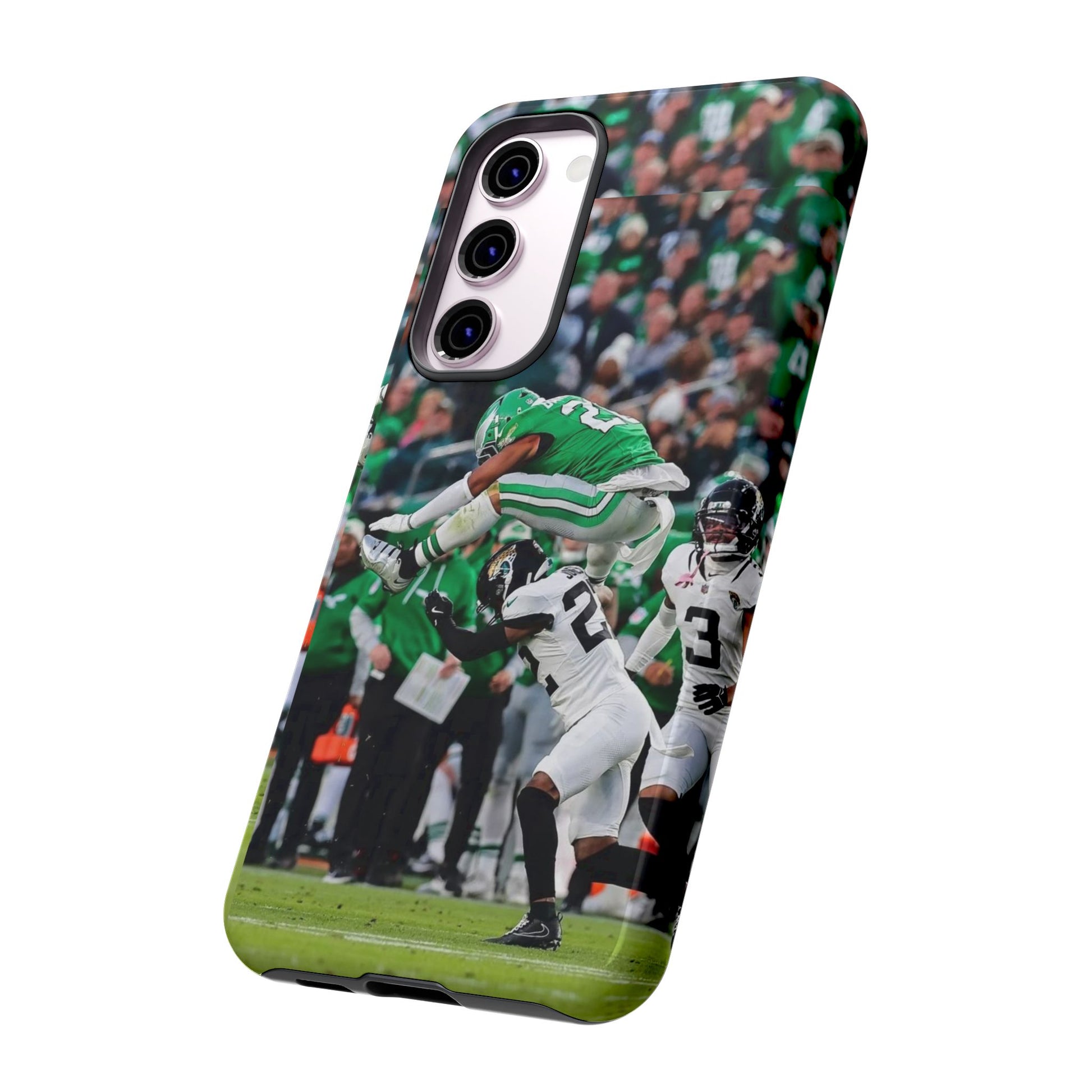 Saquon Barkley The Huddle Eagles Football Tough Cases for iPhones, Samsung, and Pixel
