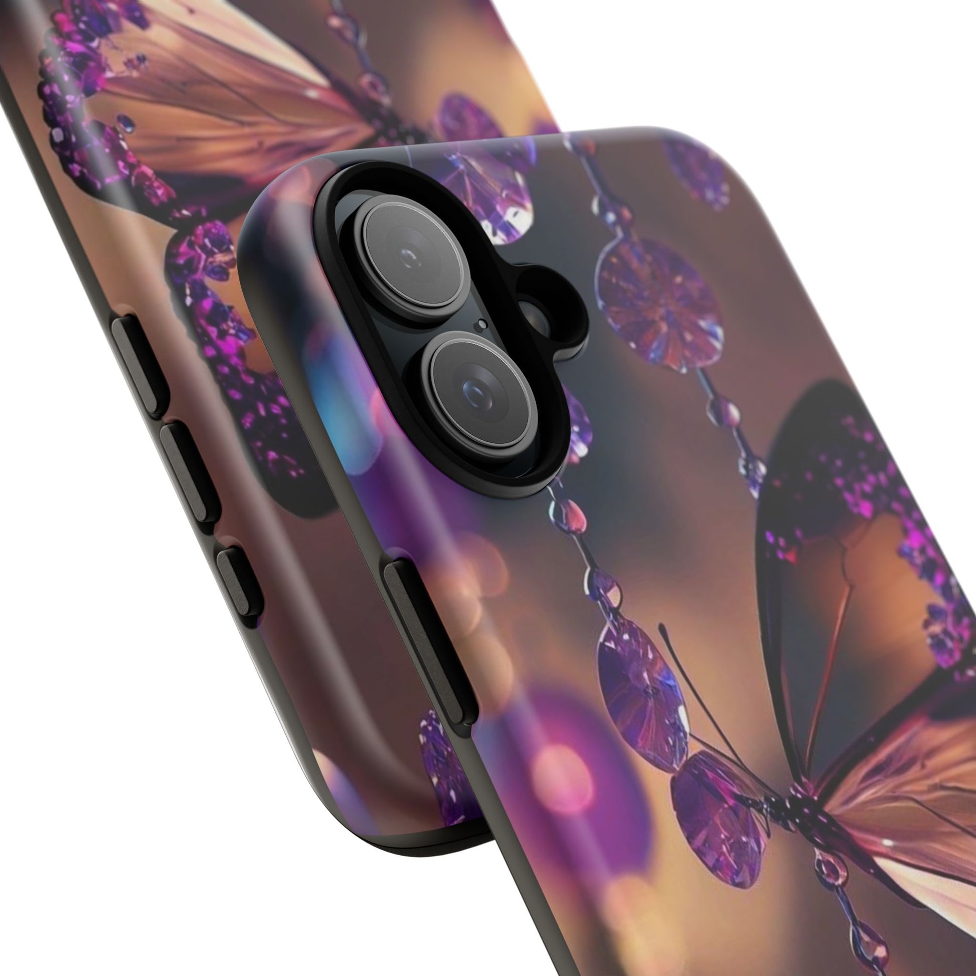 Purple Butterfly Tough Cases for iPhones, Samsung, and Pixel