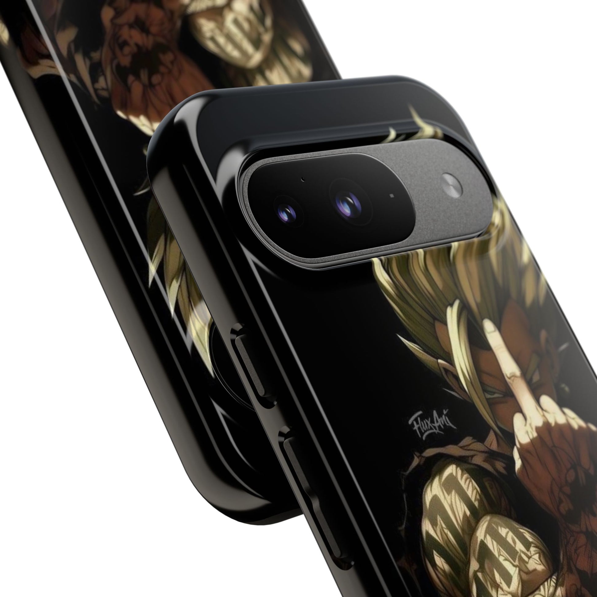 Middle Finger SS Goku Dragon Ball Z Tough Cases for iPhones, Samsung, and Pixel
