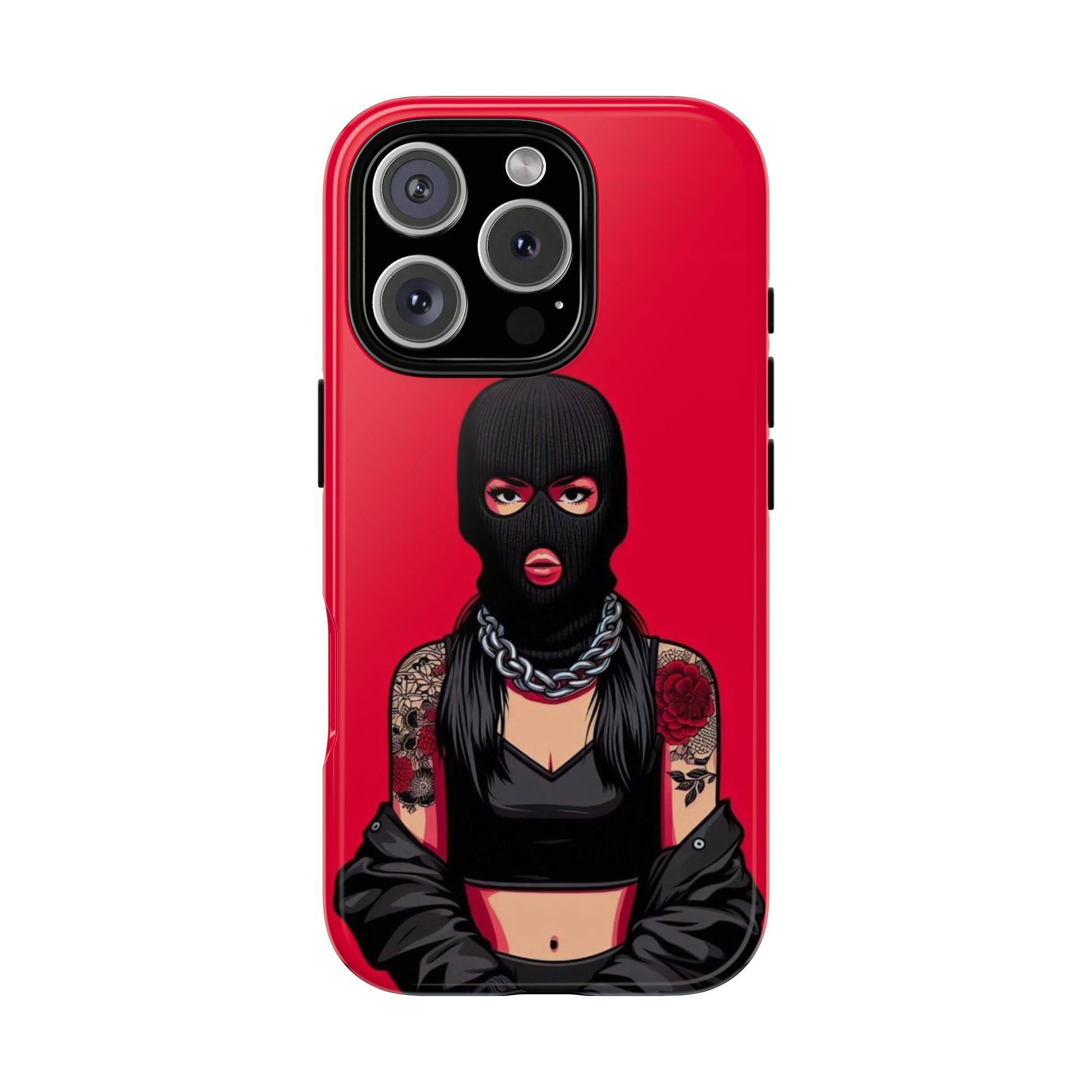 Thug Girl Red Design Tough Cases for iPhones, Samsung, and Pixel
