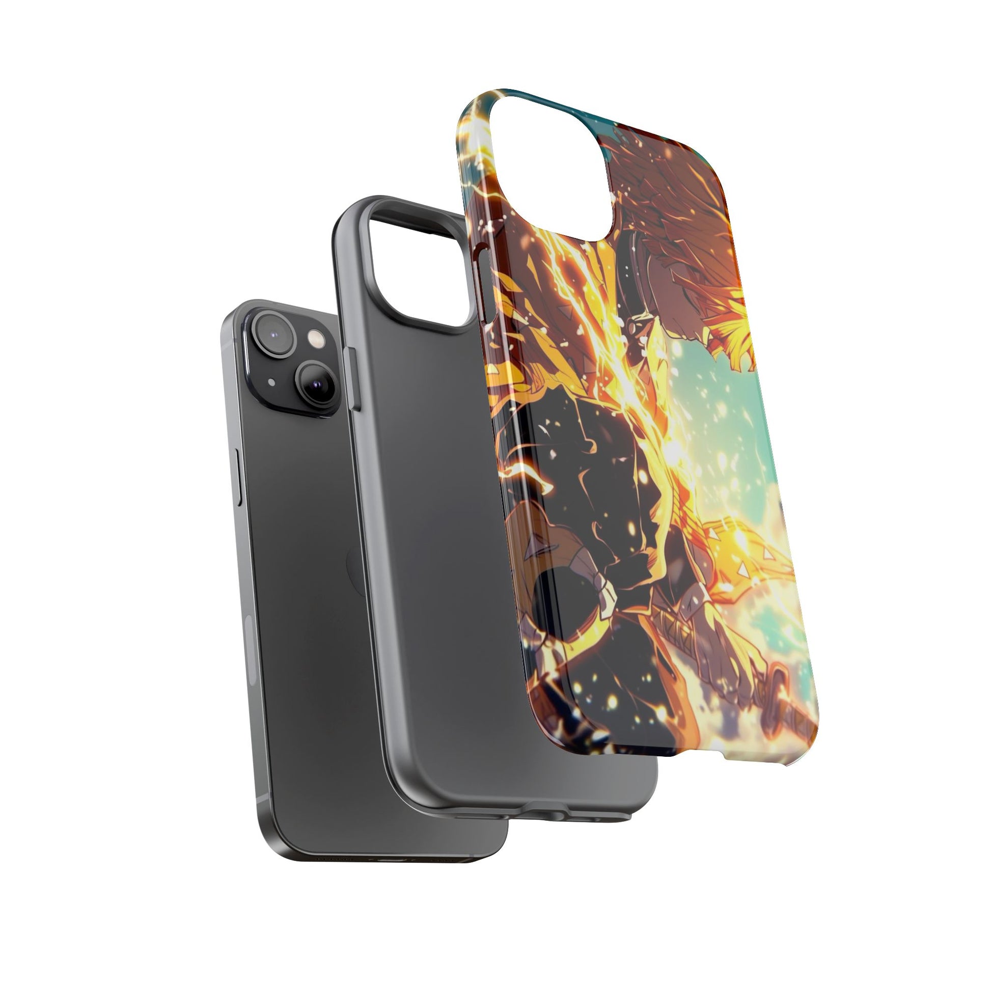 Demon Slayer Zenitsu Anime Theme Phone Case, Tough Cases for iPhones, Samsung, and Pixel