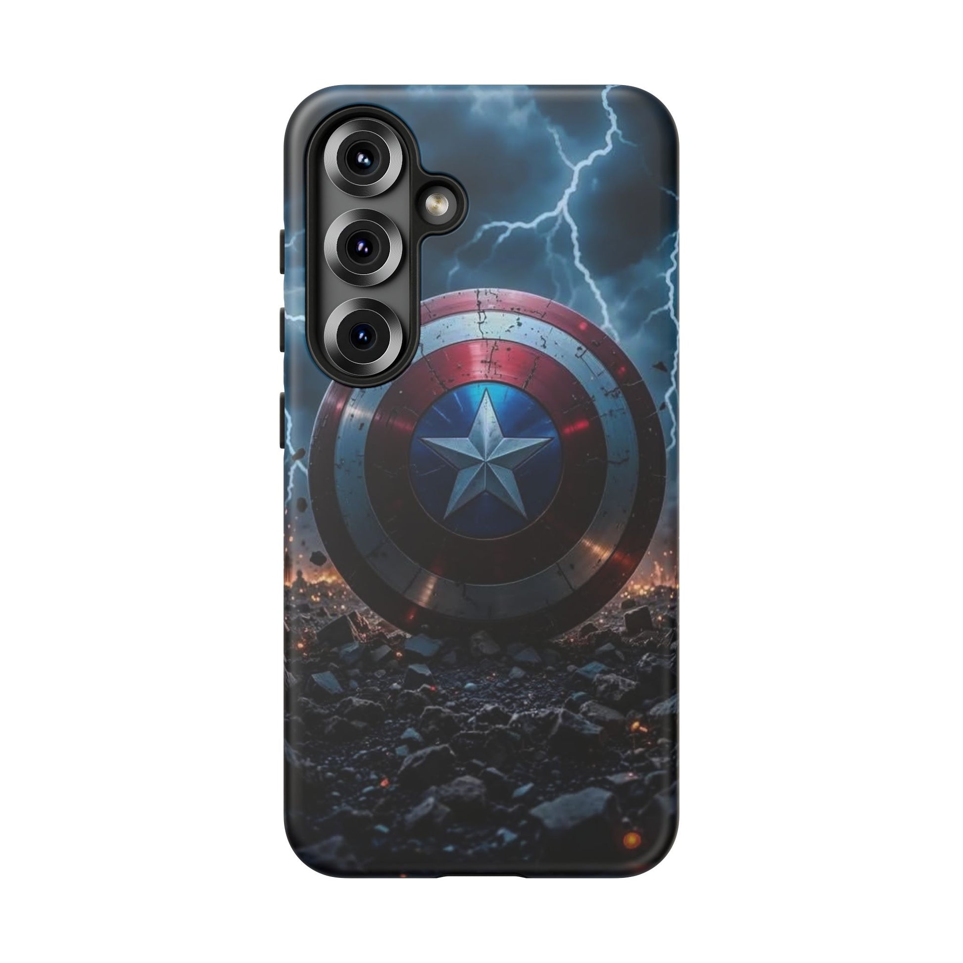 Captain America Shield Tough Cases for iPhones, Samsung, and Pixel