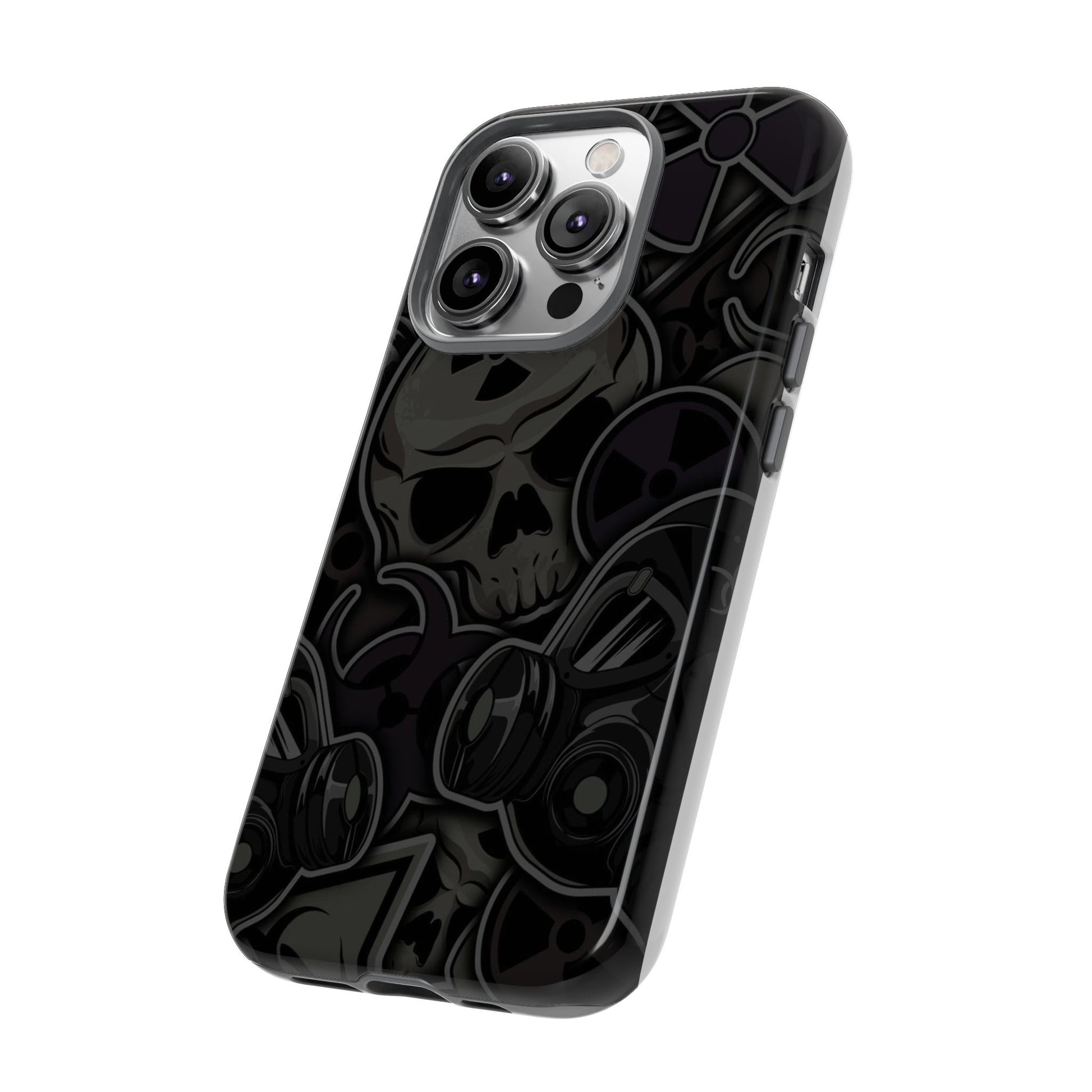 Tough Cases Phone Case, Edgy Skull Design Phone Cover, Gothic Cell Phone Shell