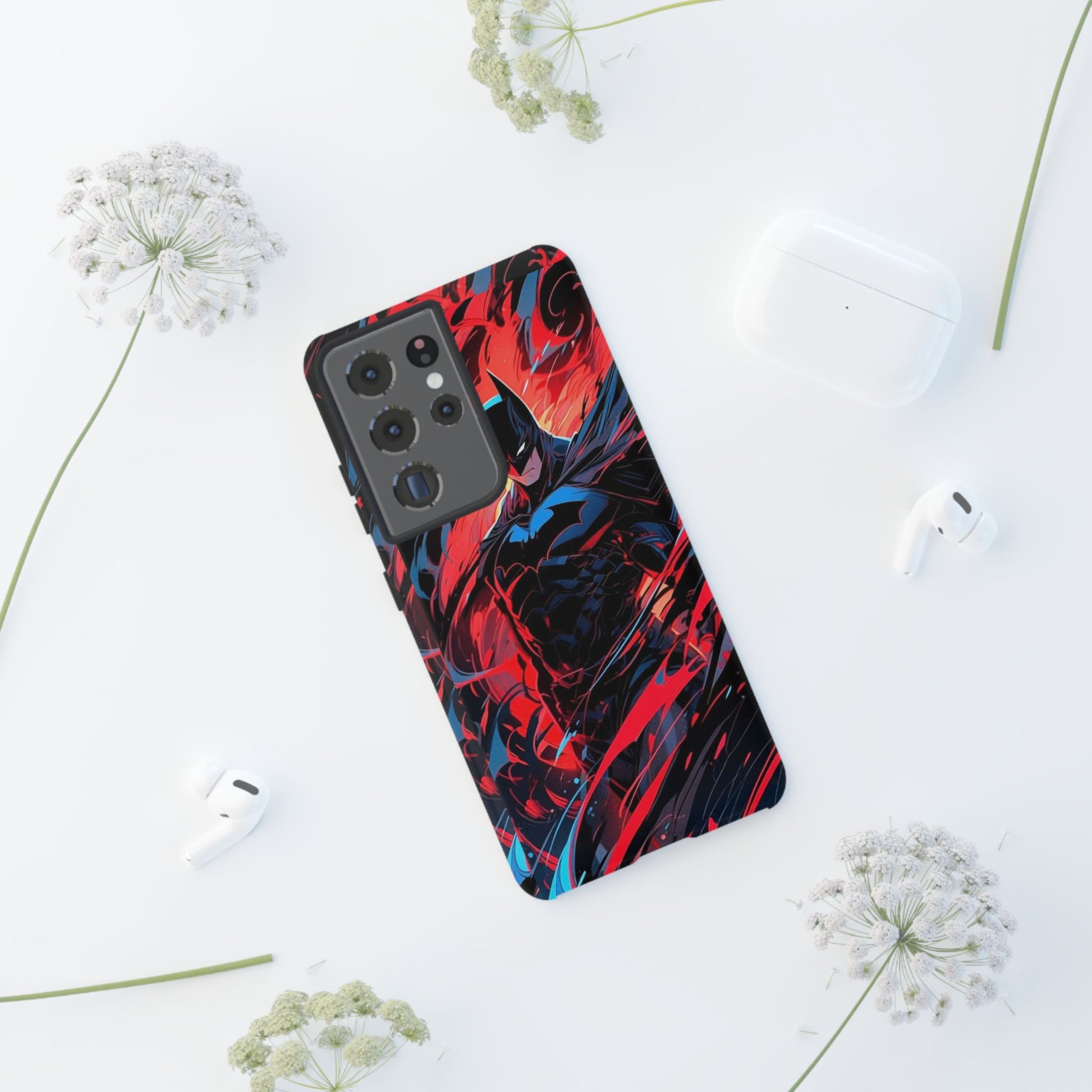 The Dark Knight Batman Art Tough Cases for iPhones, Samsung, and Pixel