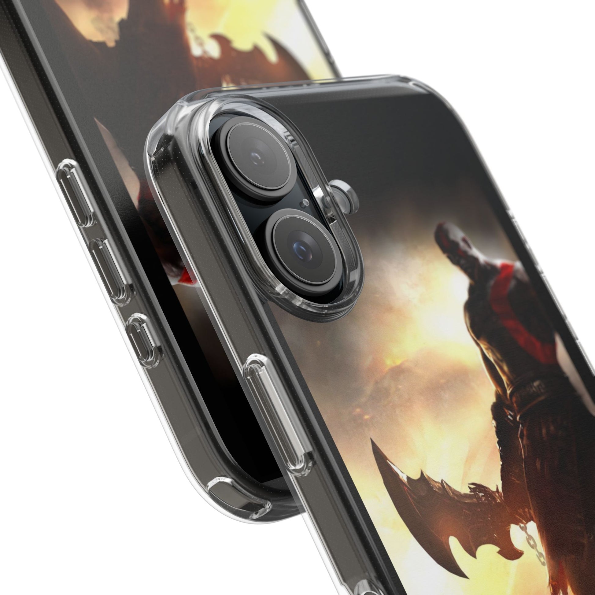 Phone Case, Gaming Inspired War God Clear Case for Gamers, PS4 Fans,