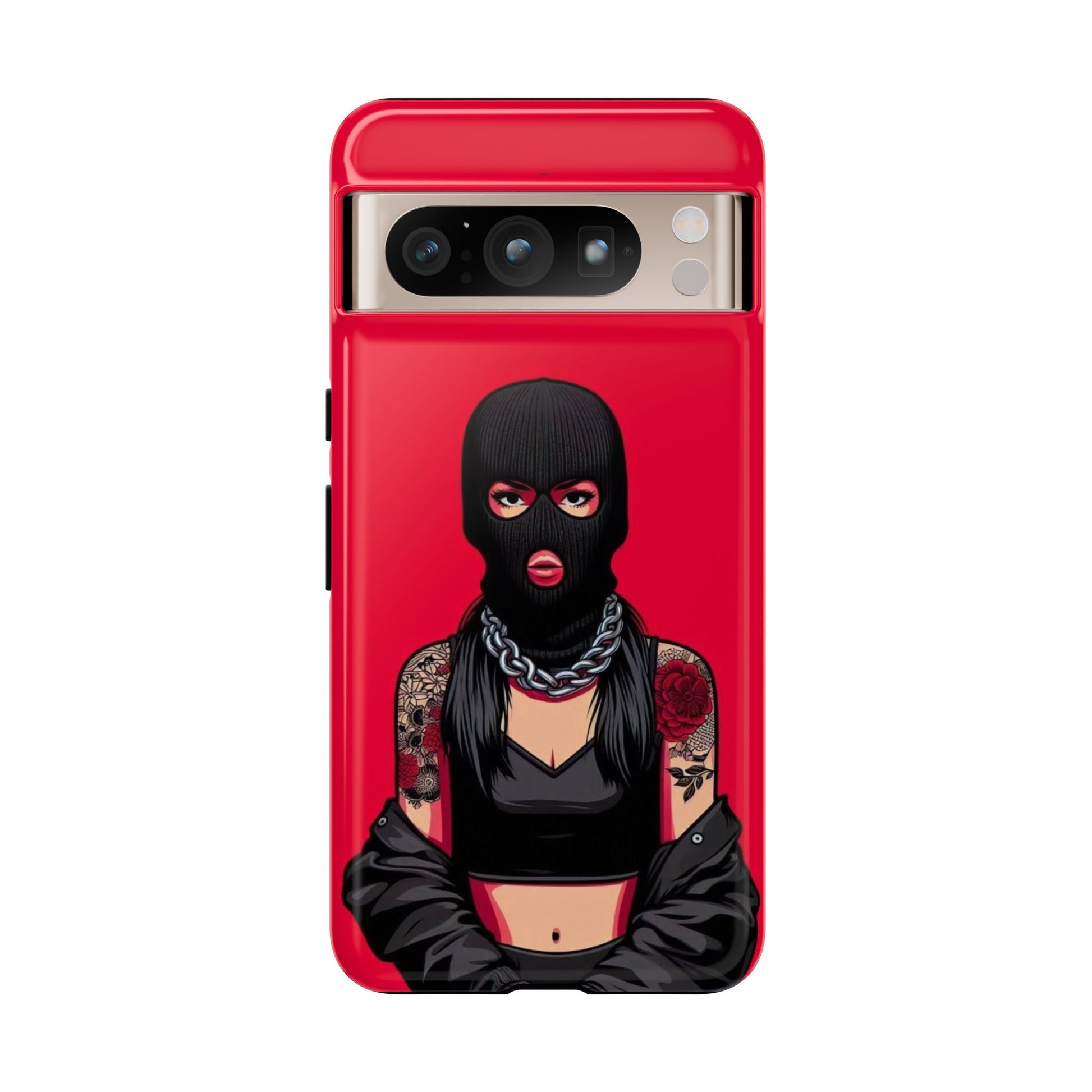 Thug Girl Red Design Tough Cases for iPhones, Samsung, and Pixel
