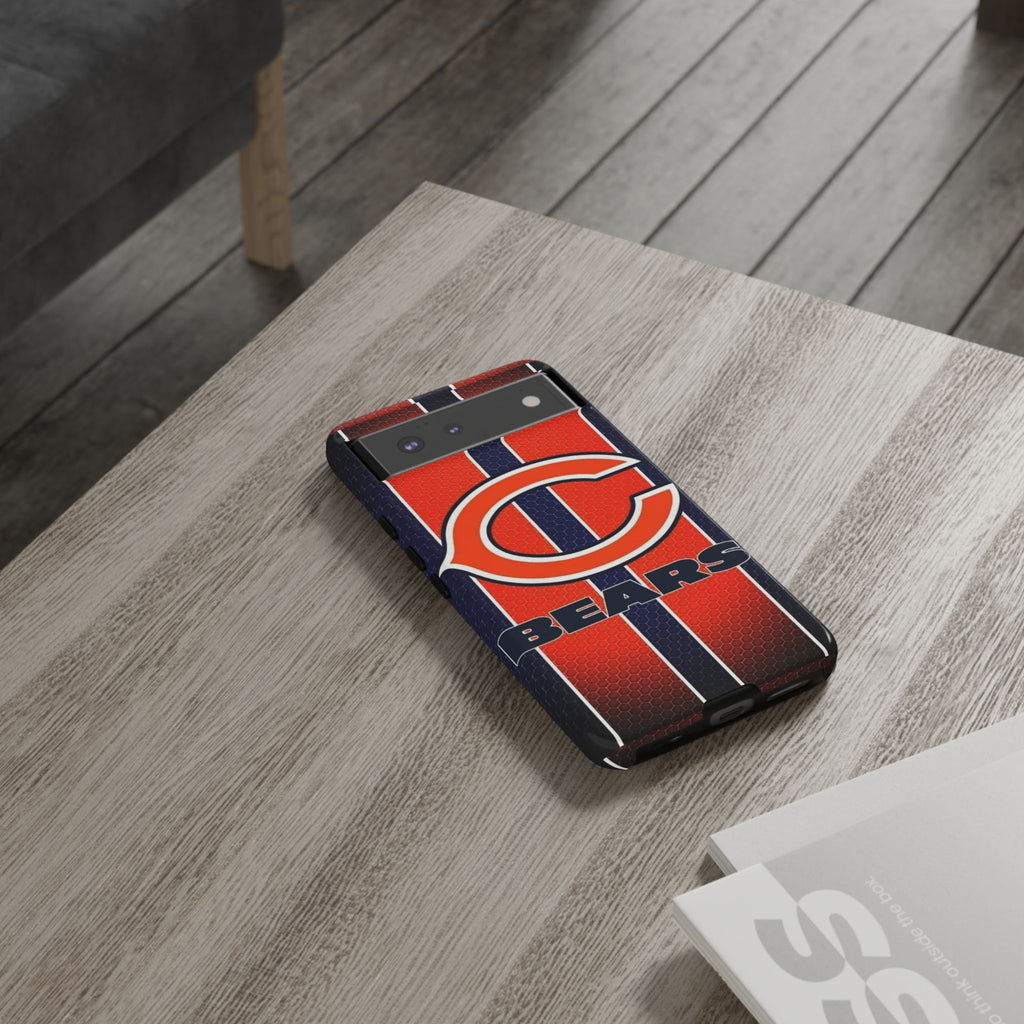 Chicago Bears Stripes Football Phone Case, Tough Cases for iPhones, Samsung, and Pixel