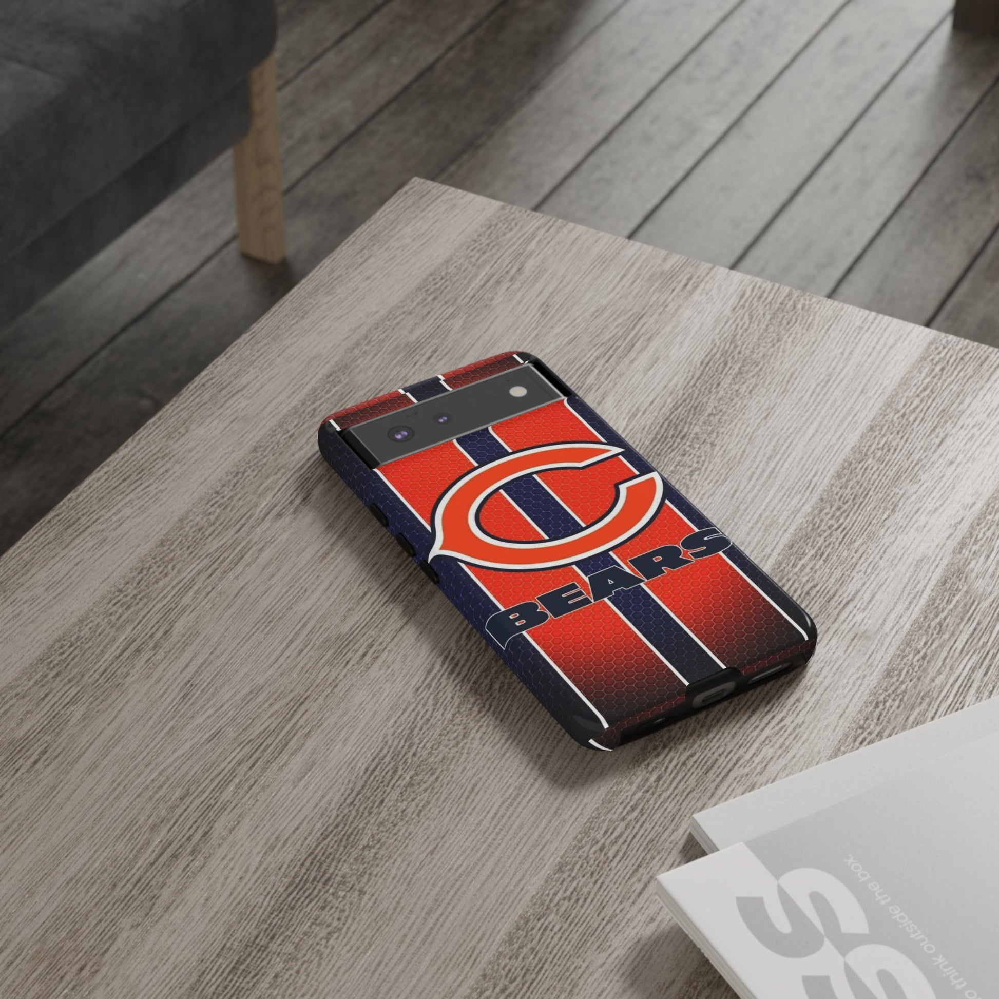 Chicago Bears Stripes Football Phone Case, Tough Cases for iPhones, Samsung, and Pixel