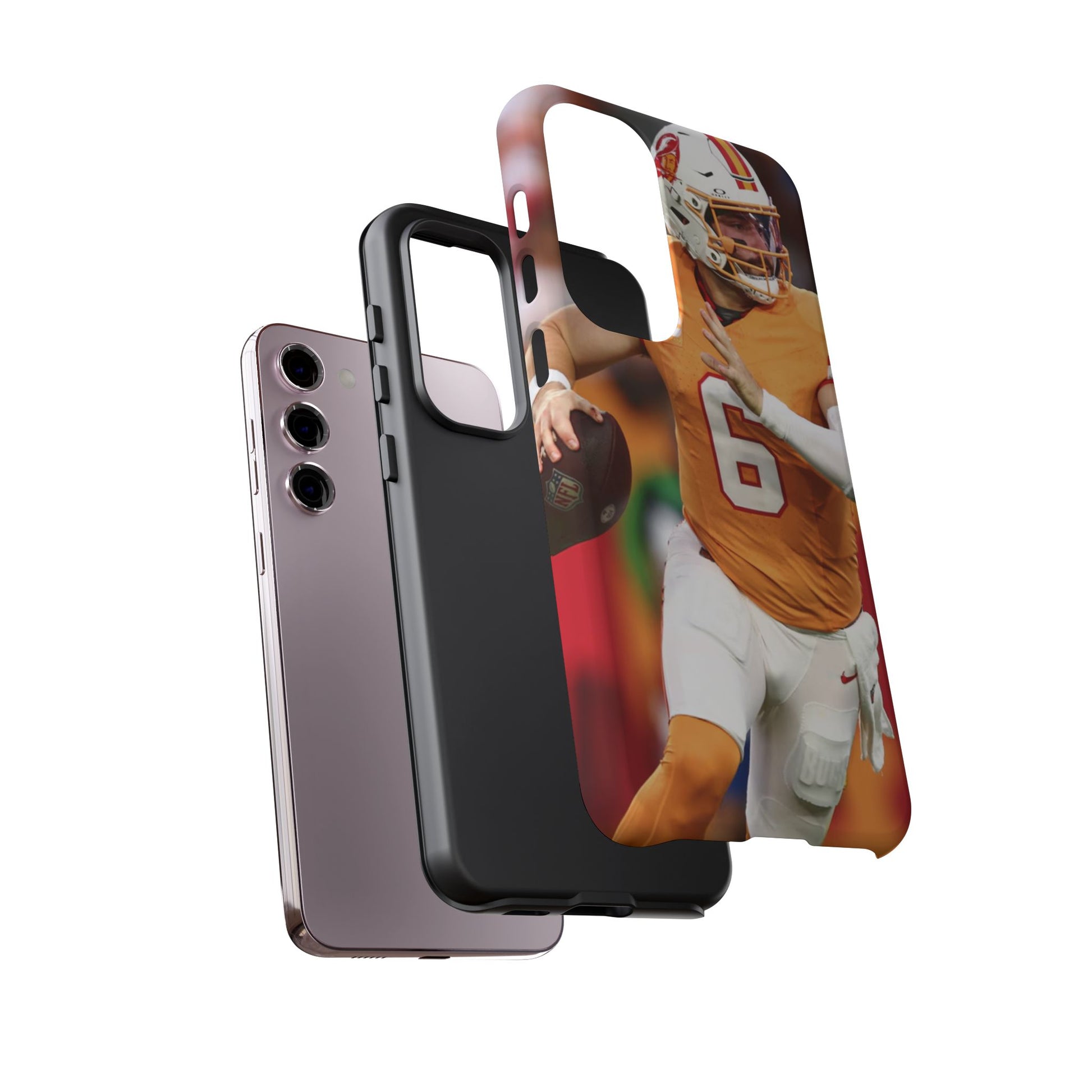 Tampa Bay Buccaneers Baker Mayfield Football Tough Cases for iPhones, Samsung, and Pixel