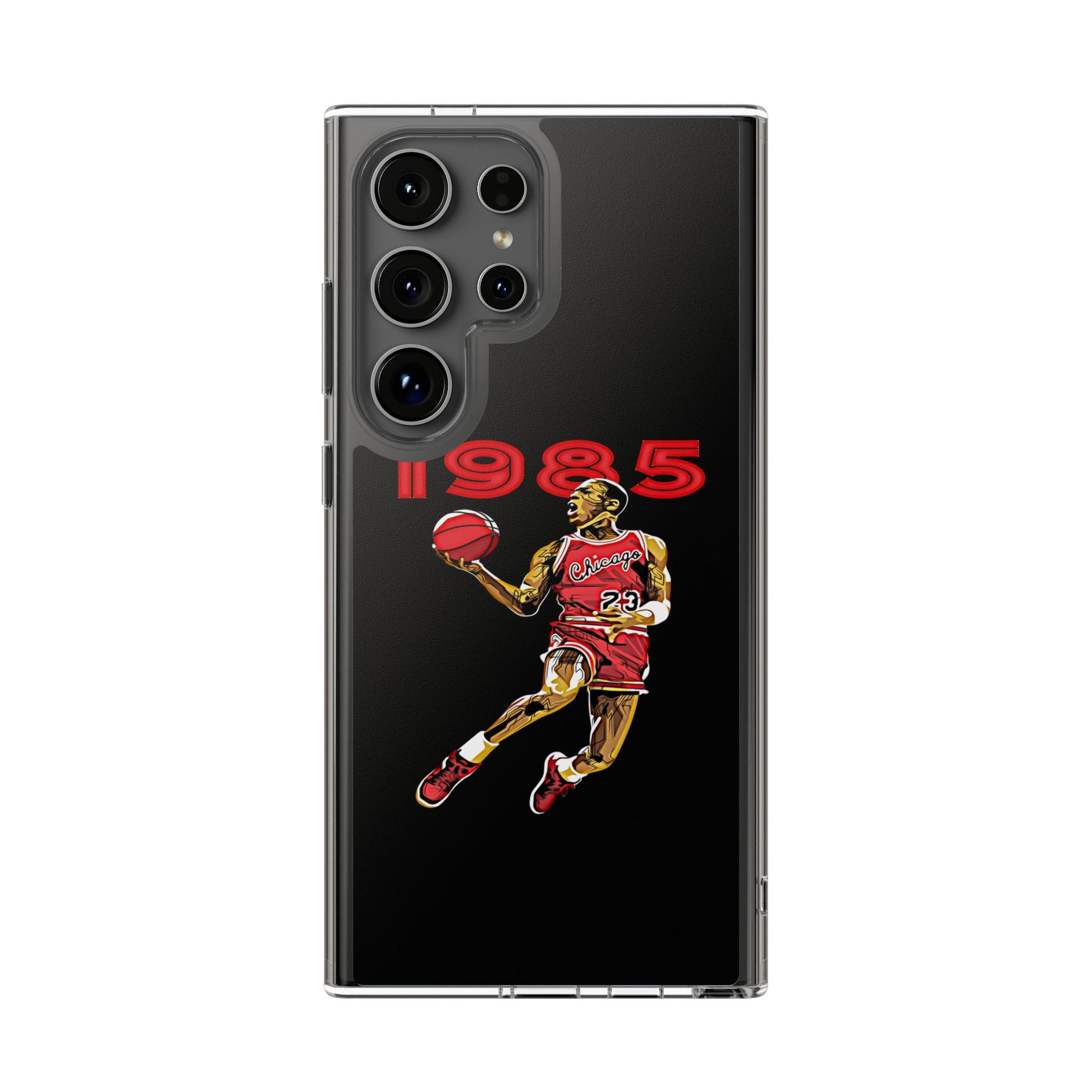 1985 Jordan Slam Dunk themed Basketball Inspired design Clear Phone Cases