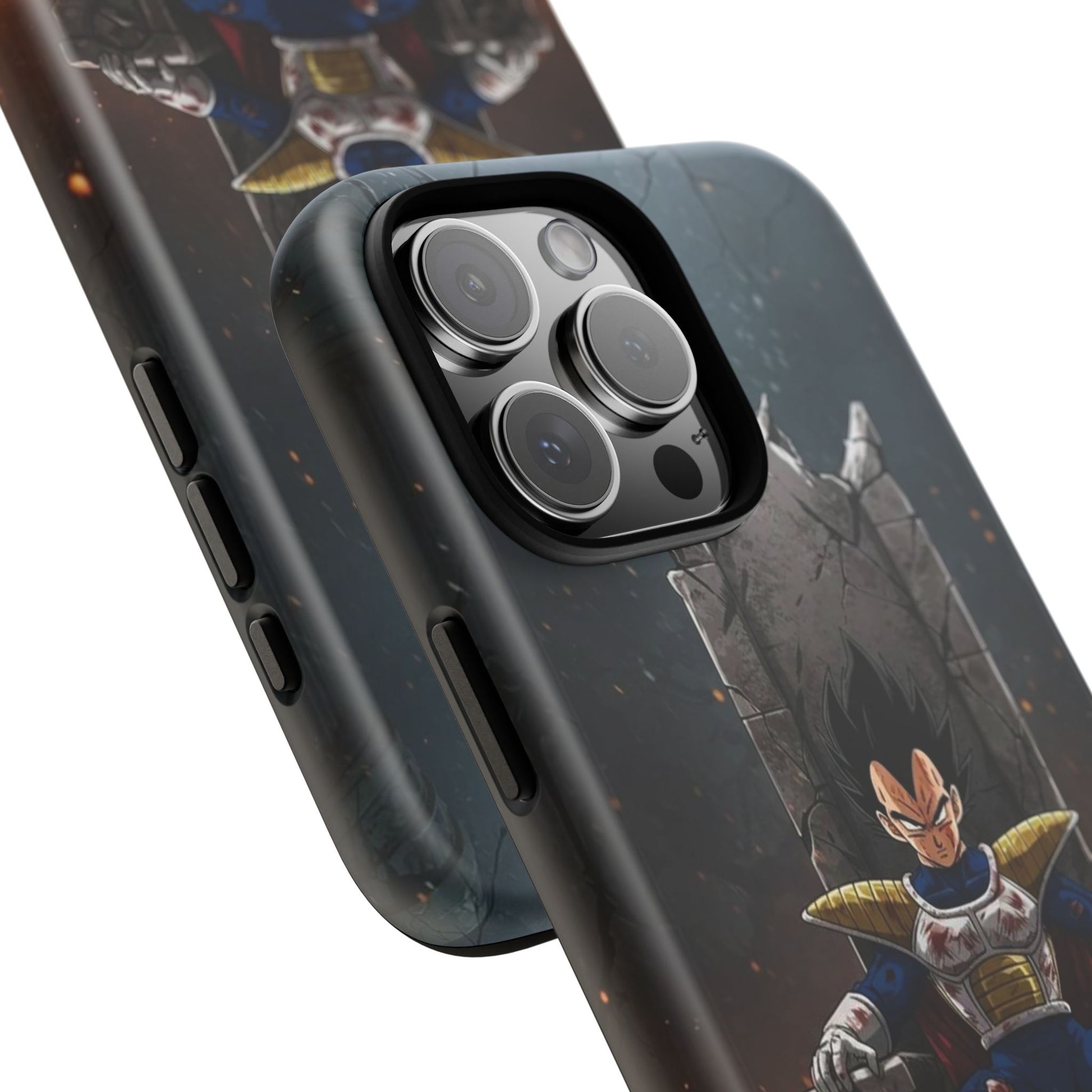 Vegeta on Throne DBZ Theme Tough Cases for iPhones, Samsung, and Pixel