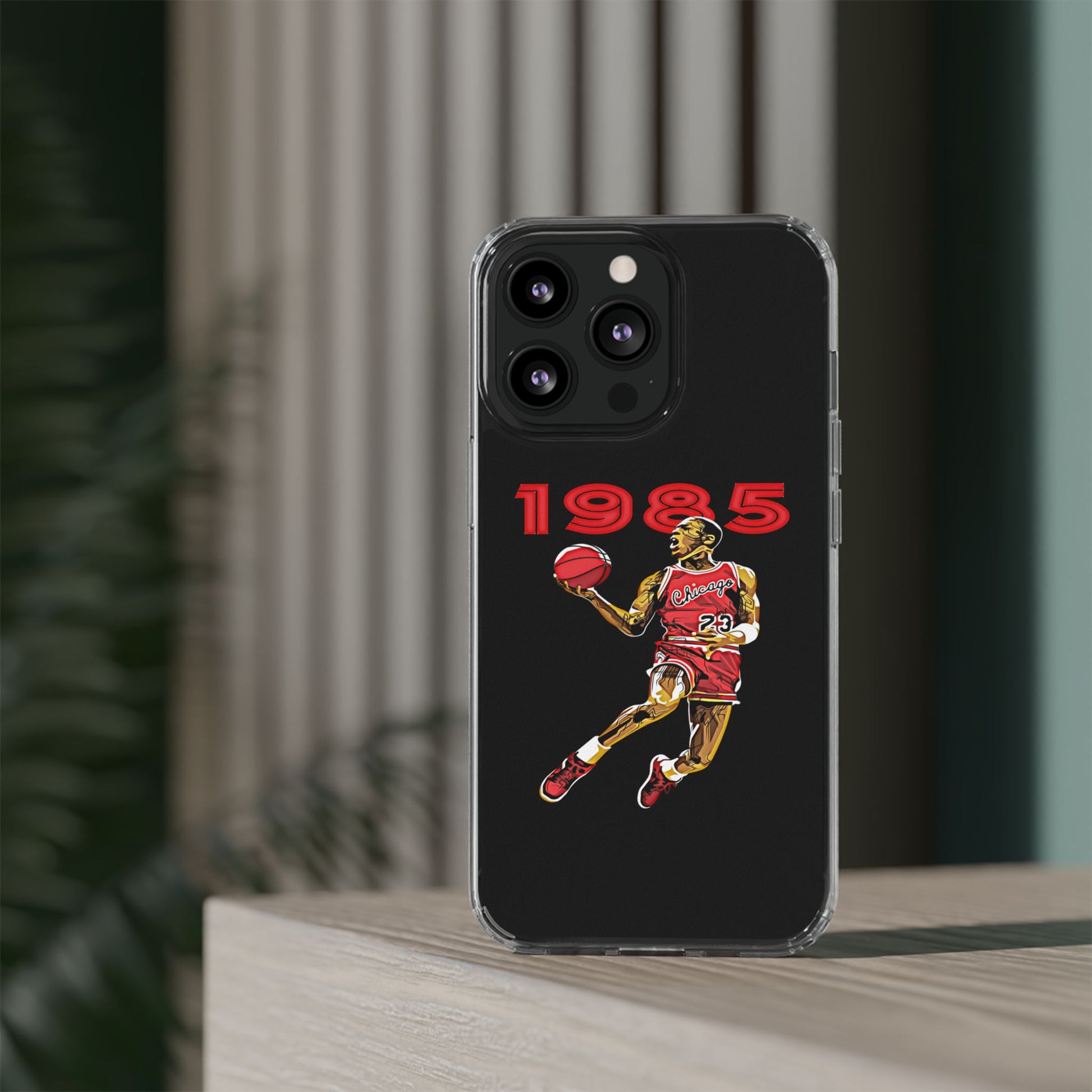 1985 Jordan Slam Dunk themed Basketball Inspired design Clear Phone Cases