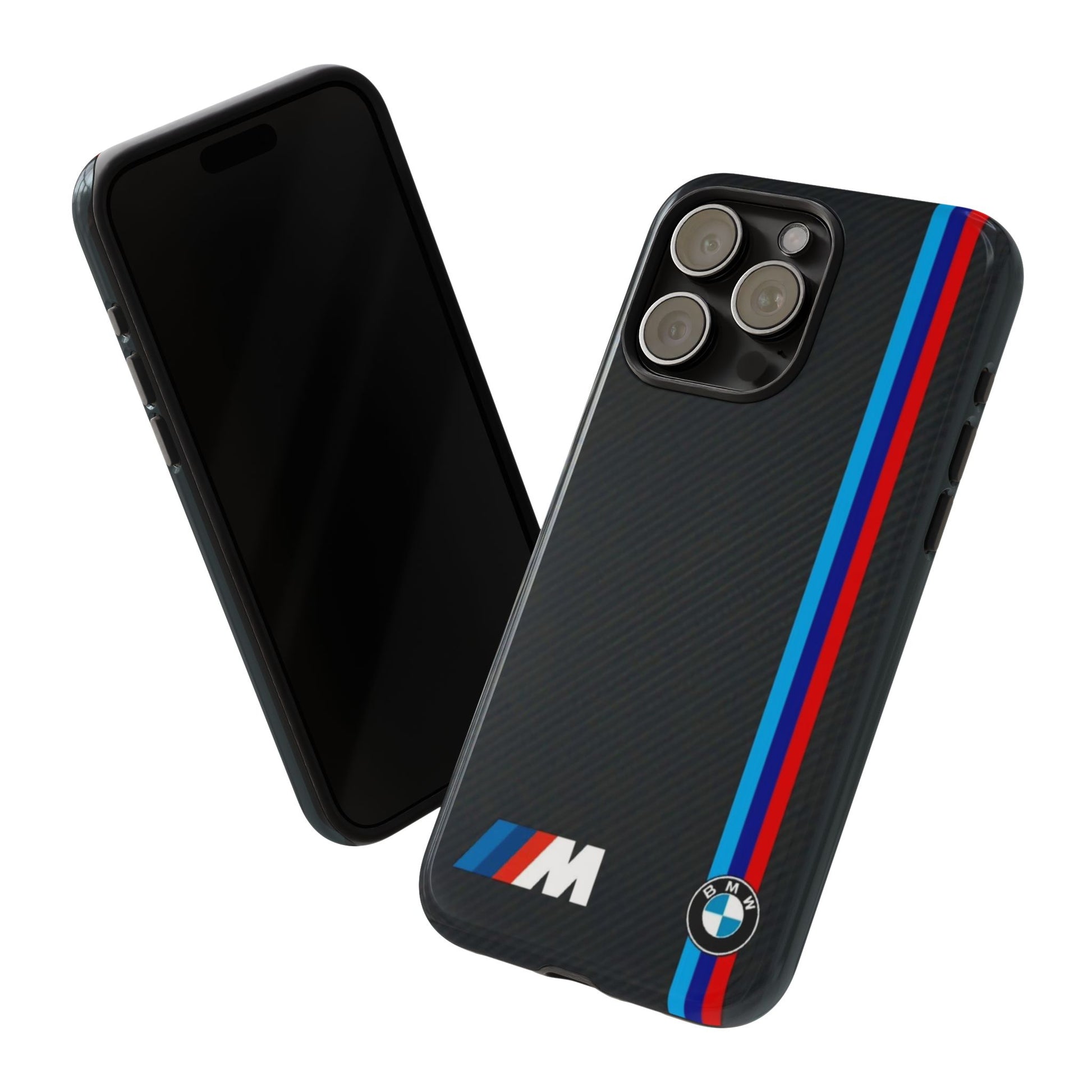 BMW M Stripes Carbon Fiber Design Tough Cases for iPhones, Samsung, and Pixel