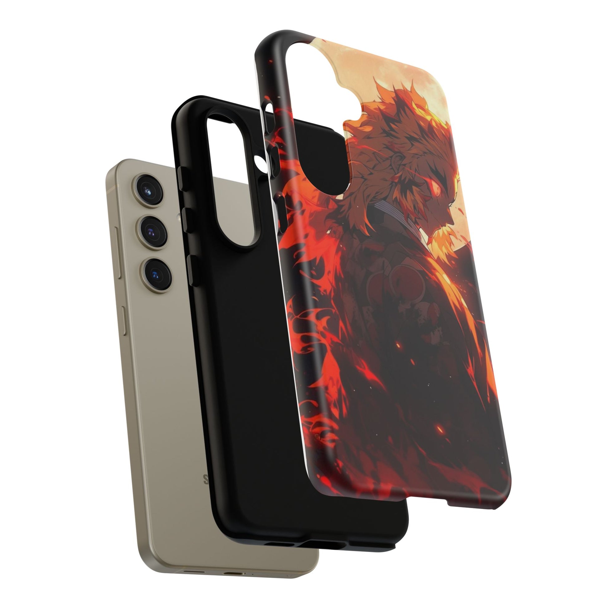 Demon Sl;ayer Rengoku Anime Phone Case, Tough Cases for iPhones, Samsung, and Pixel
