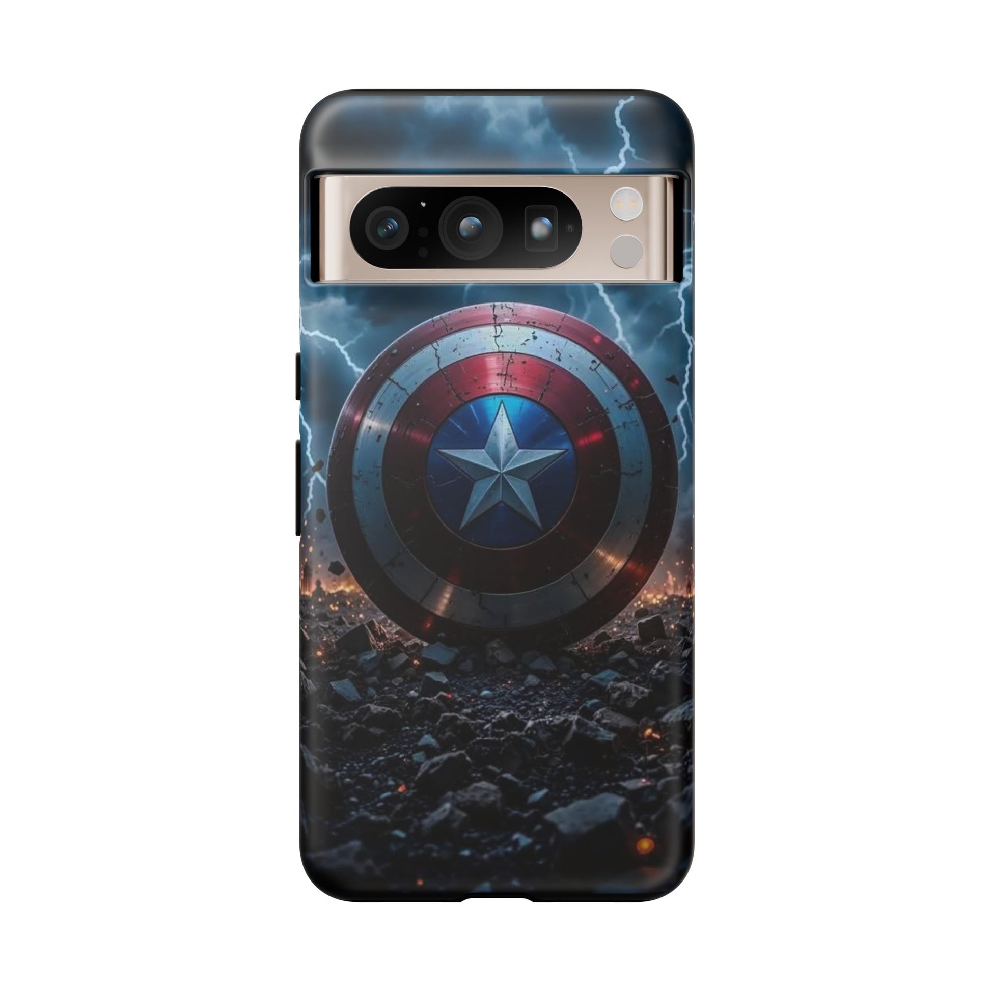 Captain America Shield Tough Cases for iPhones, Samsung, and Pixel