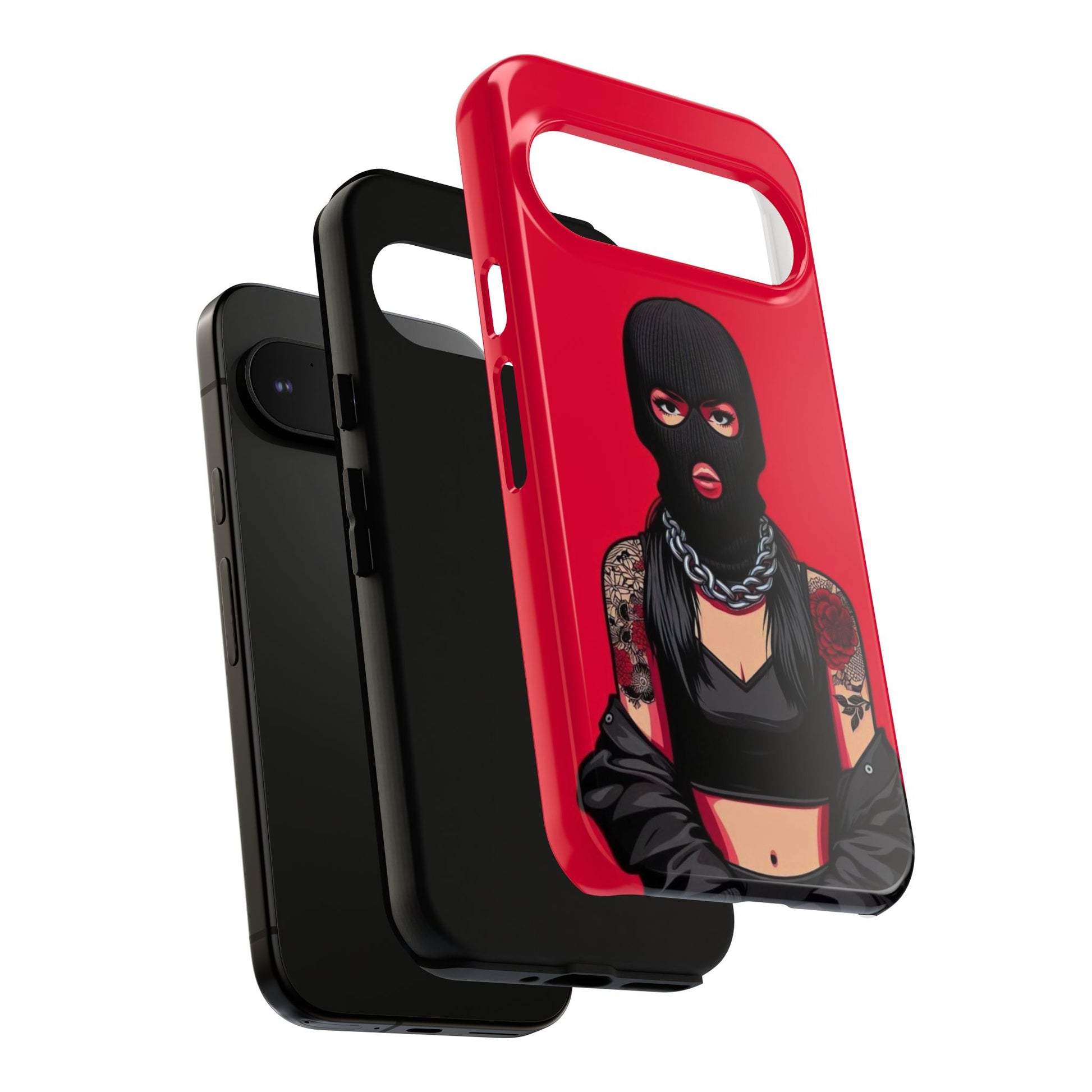 Thug Girl Red Design Tough Cases for iPhones, Samsung, and Pixel