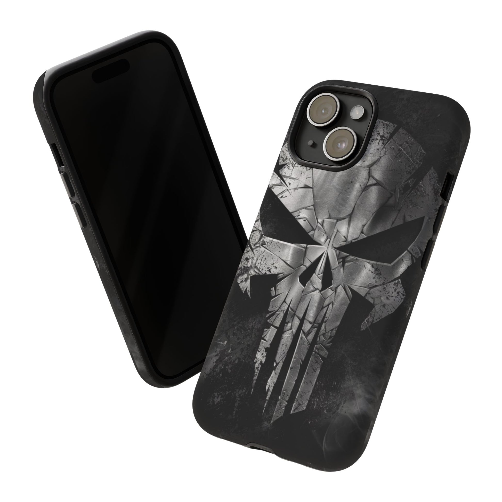 The Punisher Logo Art Tough Cases for iPhones, Samsung, and Pixel