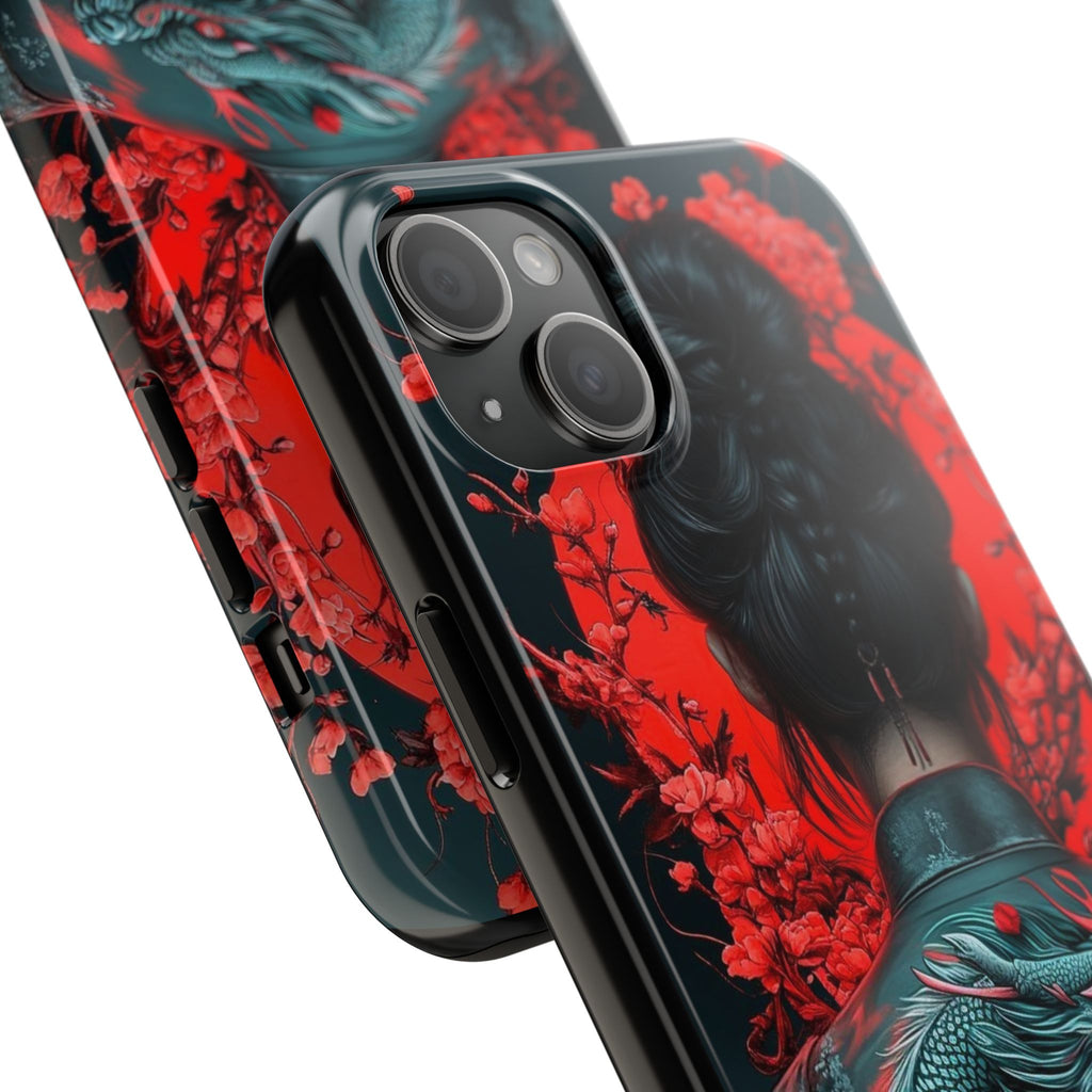 Dragon Geisha Japanese Design Phone Cases for iPhone & Samsung Galaxy Phones