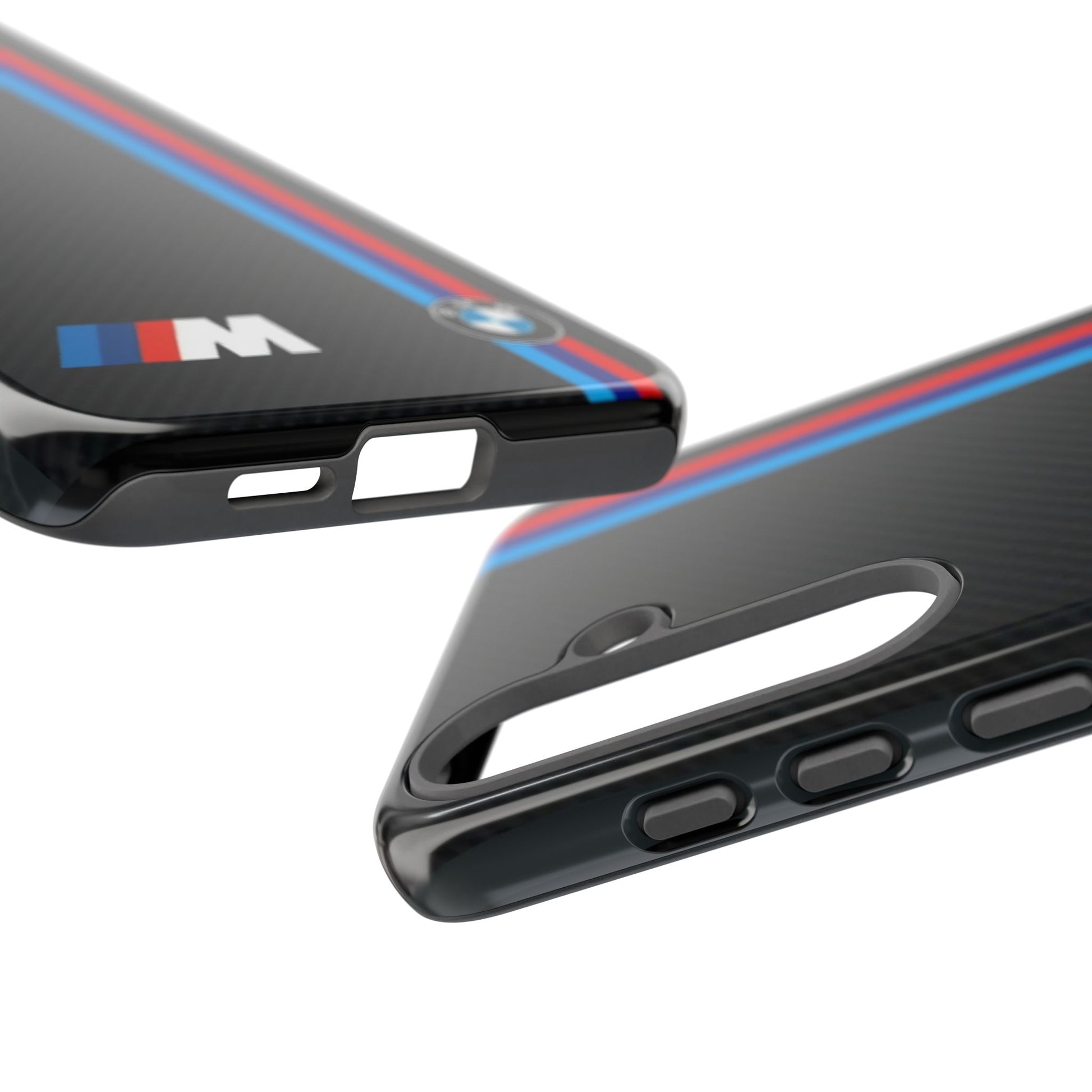 BMW M Stripes Carbon Fiber Design Tough Cases for iPhones, Samsung, and Pixel