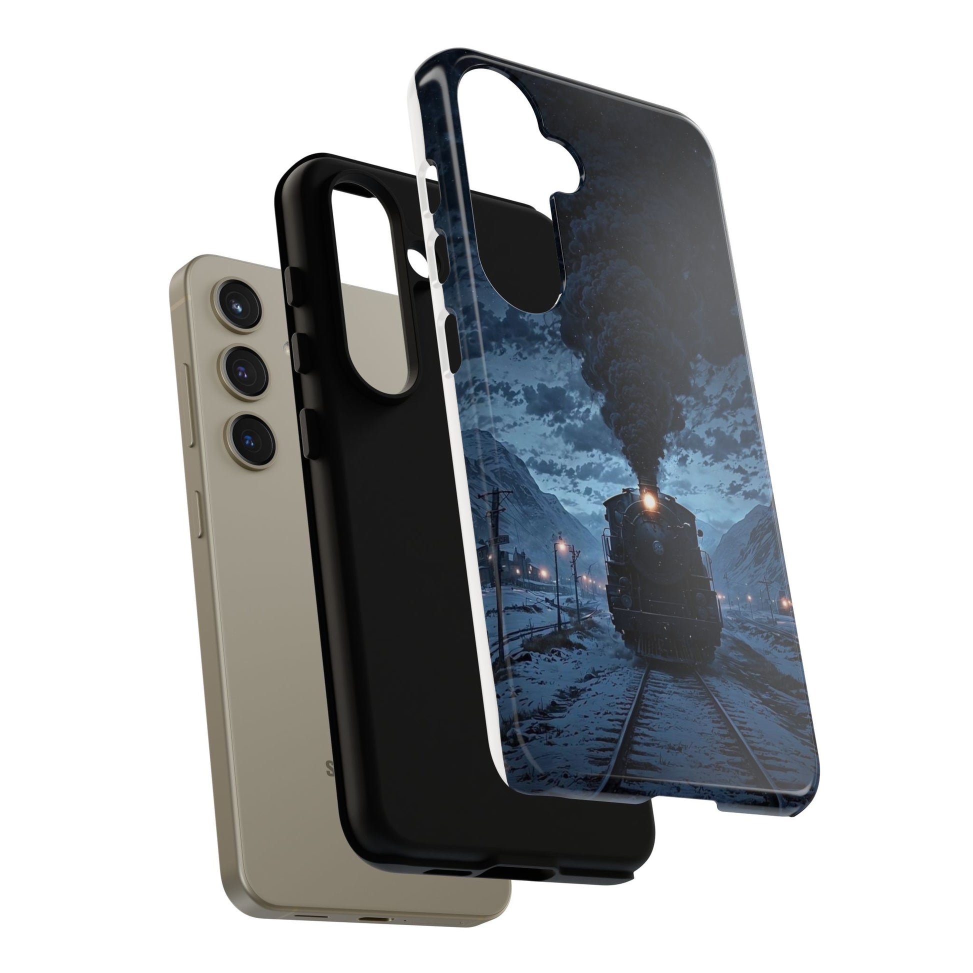 Steam Engine Train Themed Tough Cases for iPhones, Samsung, and Pixel