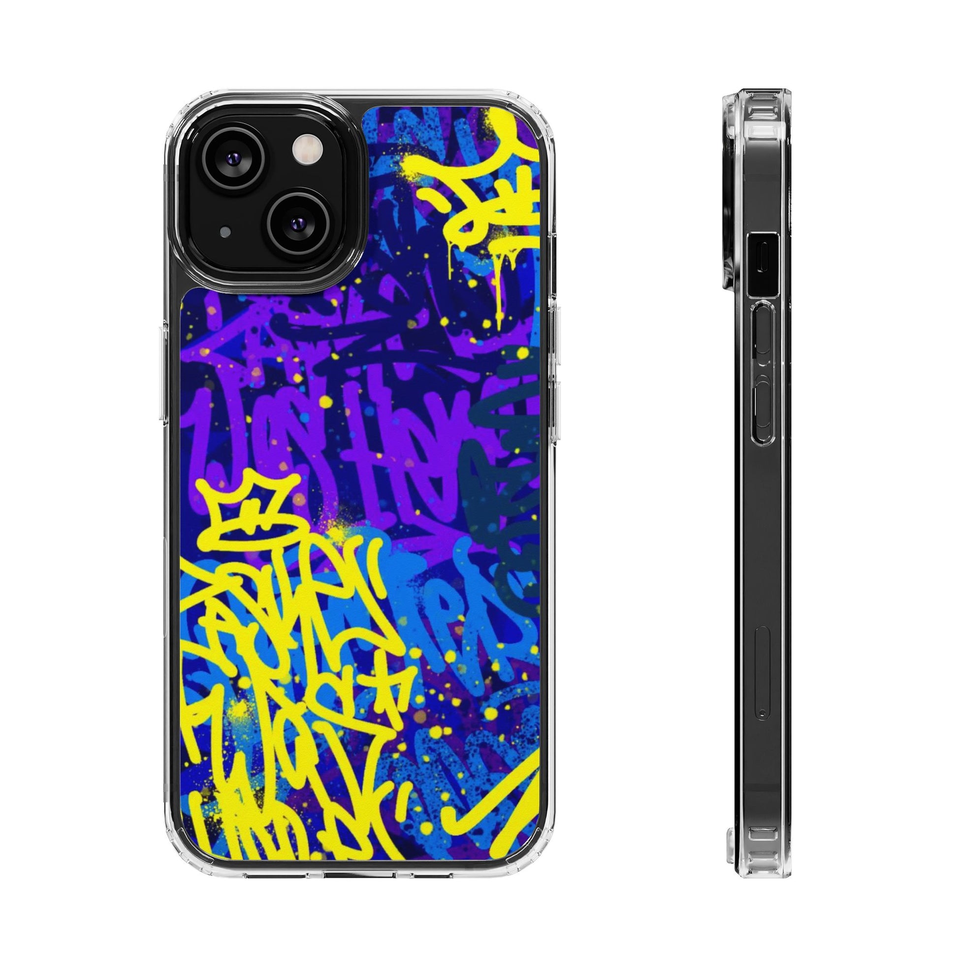 Phone Case, Graffiti Hip Hop Design for Select Iphones and Samsung, Clear Cover,