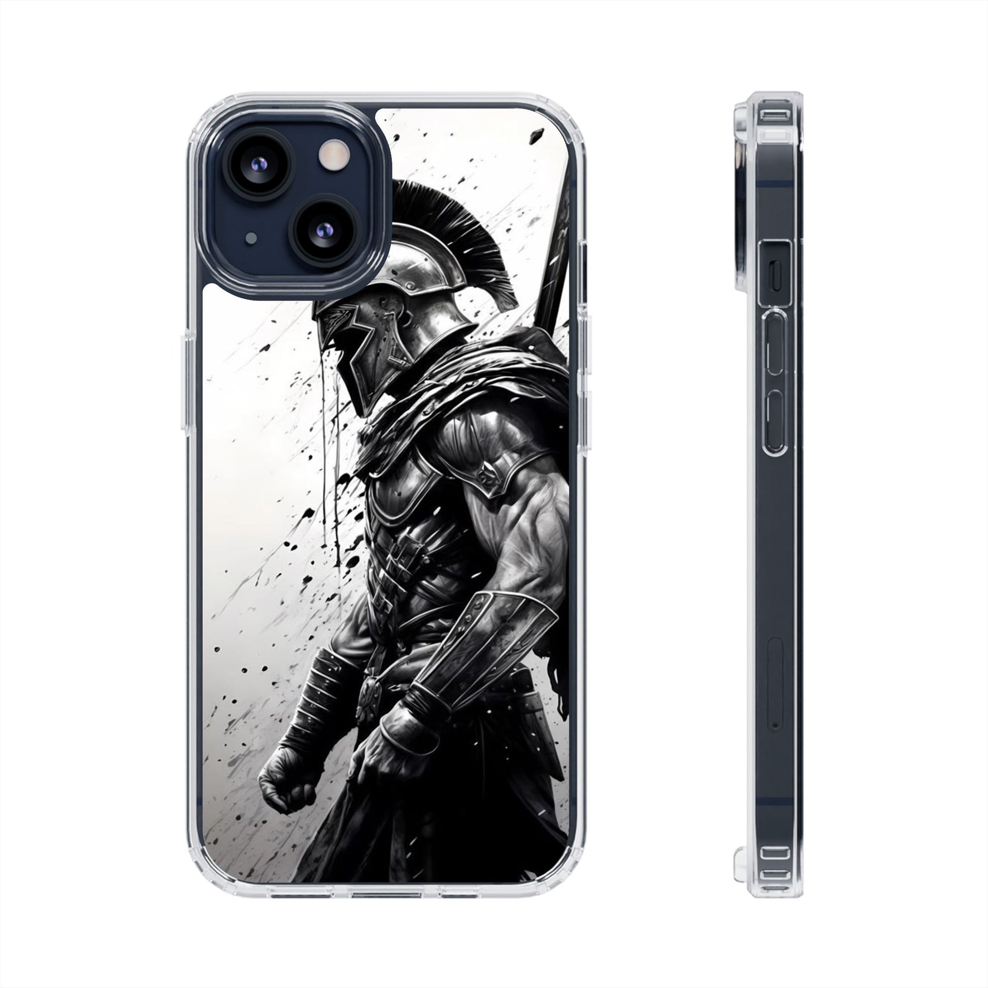 Spartan Soldier Inspired design Clear Phone Cases for Iphone and Samsung