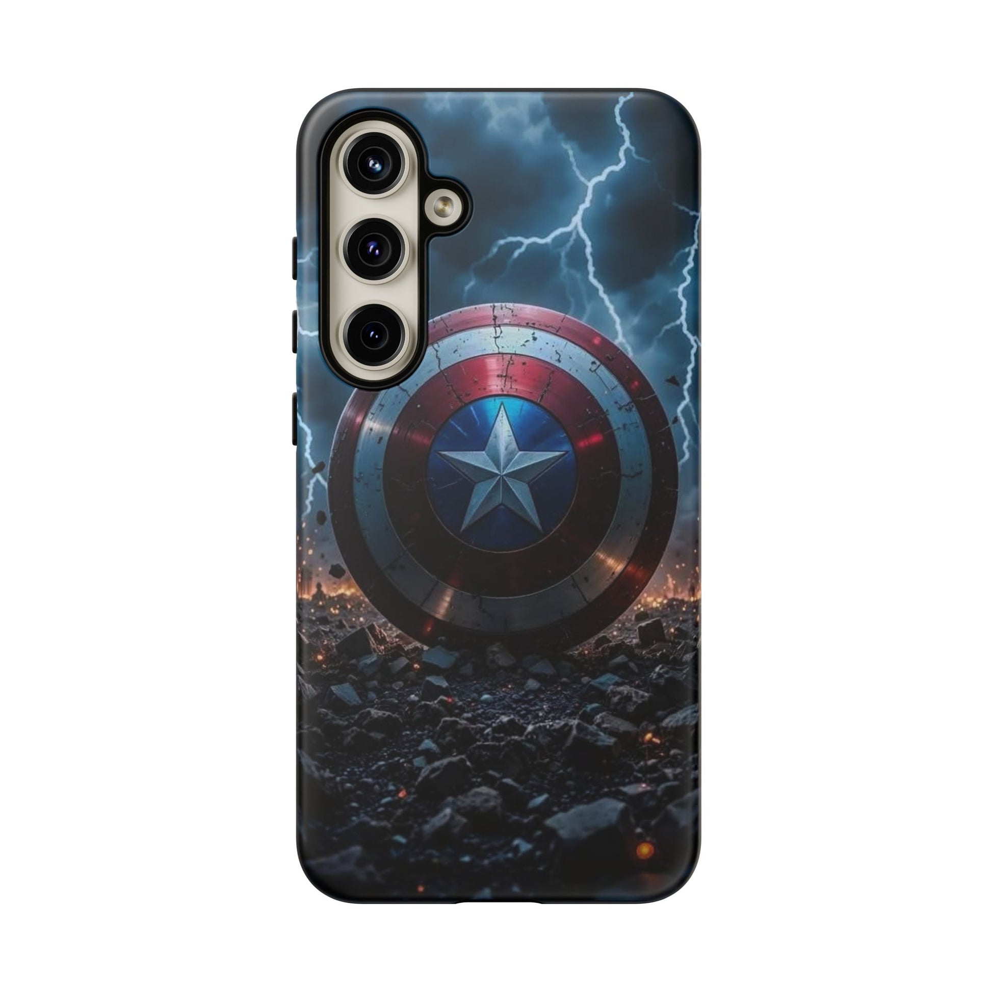 Captain America Shield Tough Cases for iPhones, Samsung, and Pixel