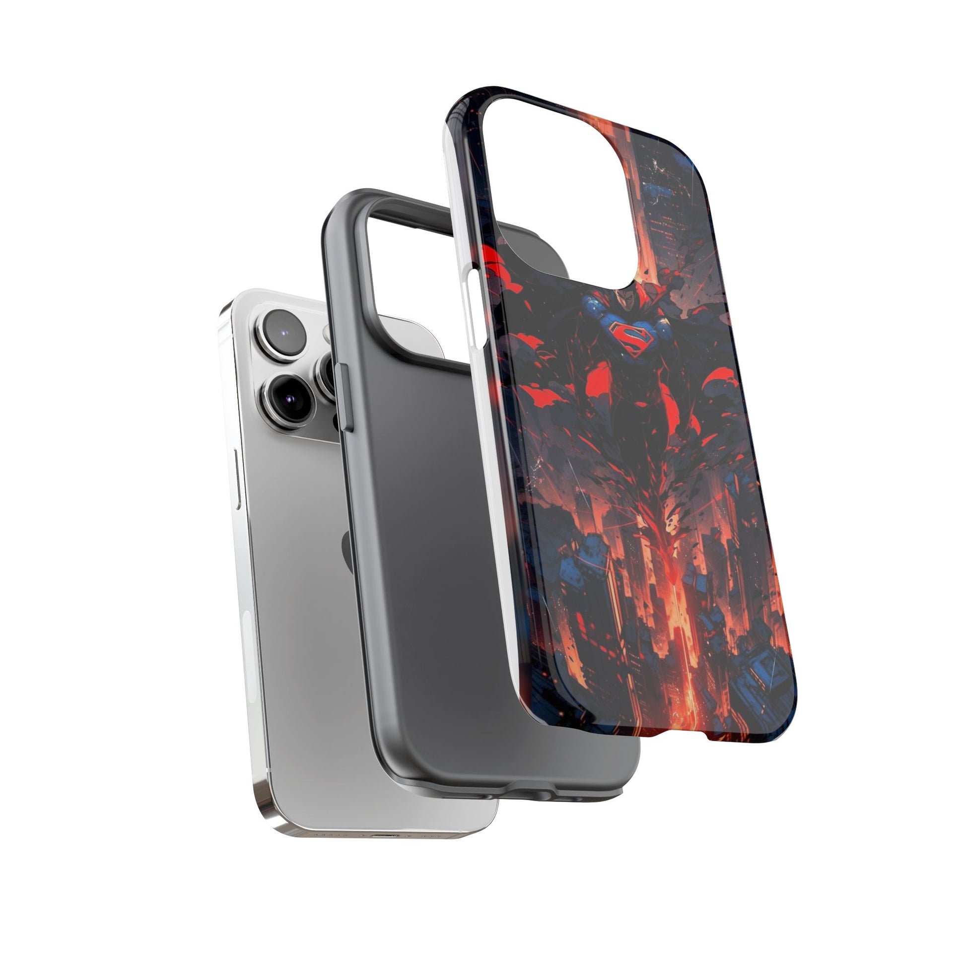 Anime Superman Tough Cases for iPhones, Samsung, and Pixel