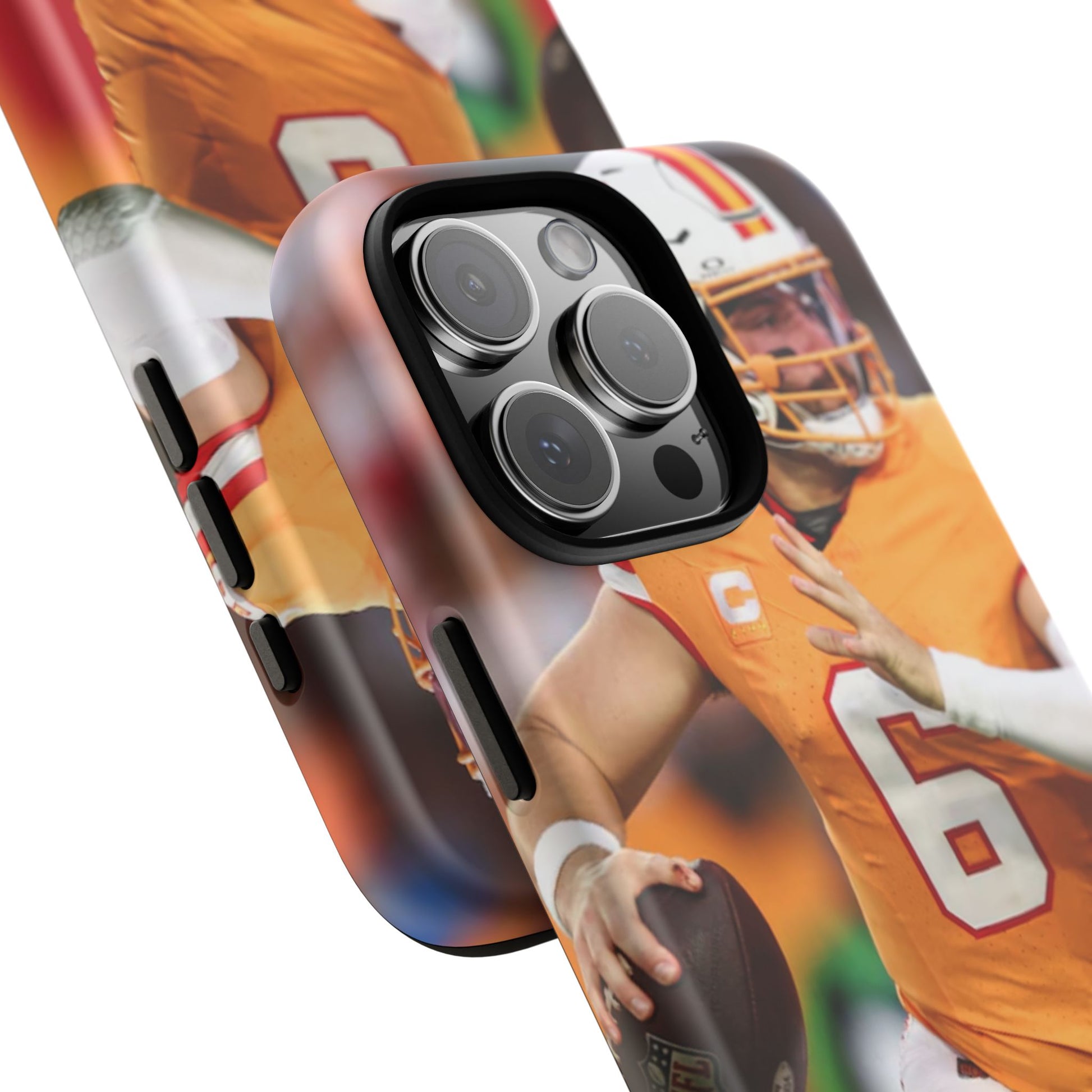 Tampa Bay Buccaneers Baker Mayfield Football Tough Cases for iPhones, Samsung, and Pixel