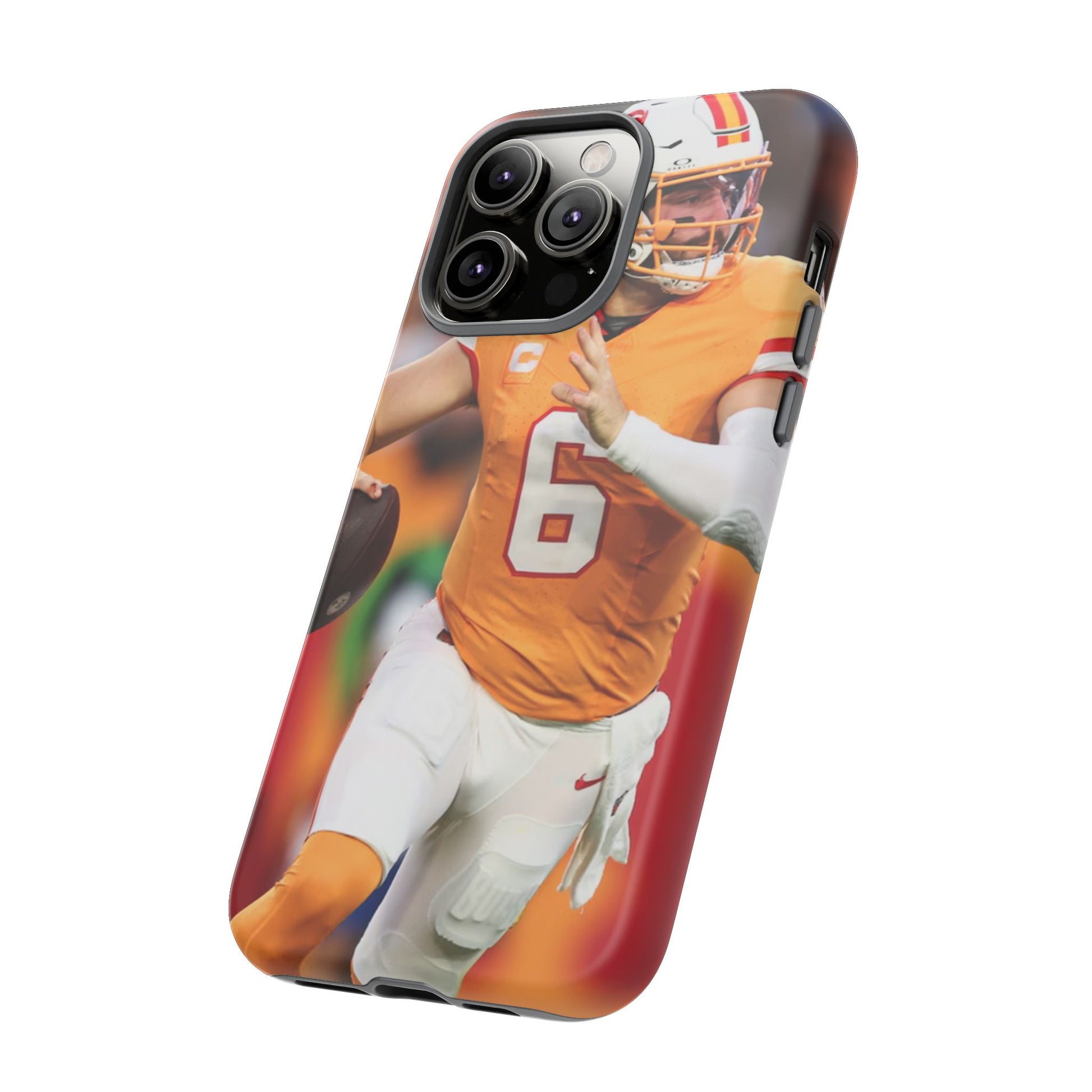 Tampa Bay Buccaneers Baker Mayfield Football Tough Cases for iPhones, Samsung, and Pixel