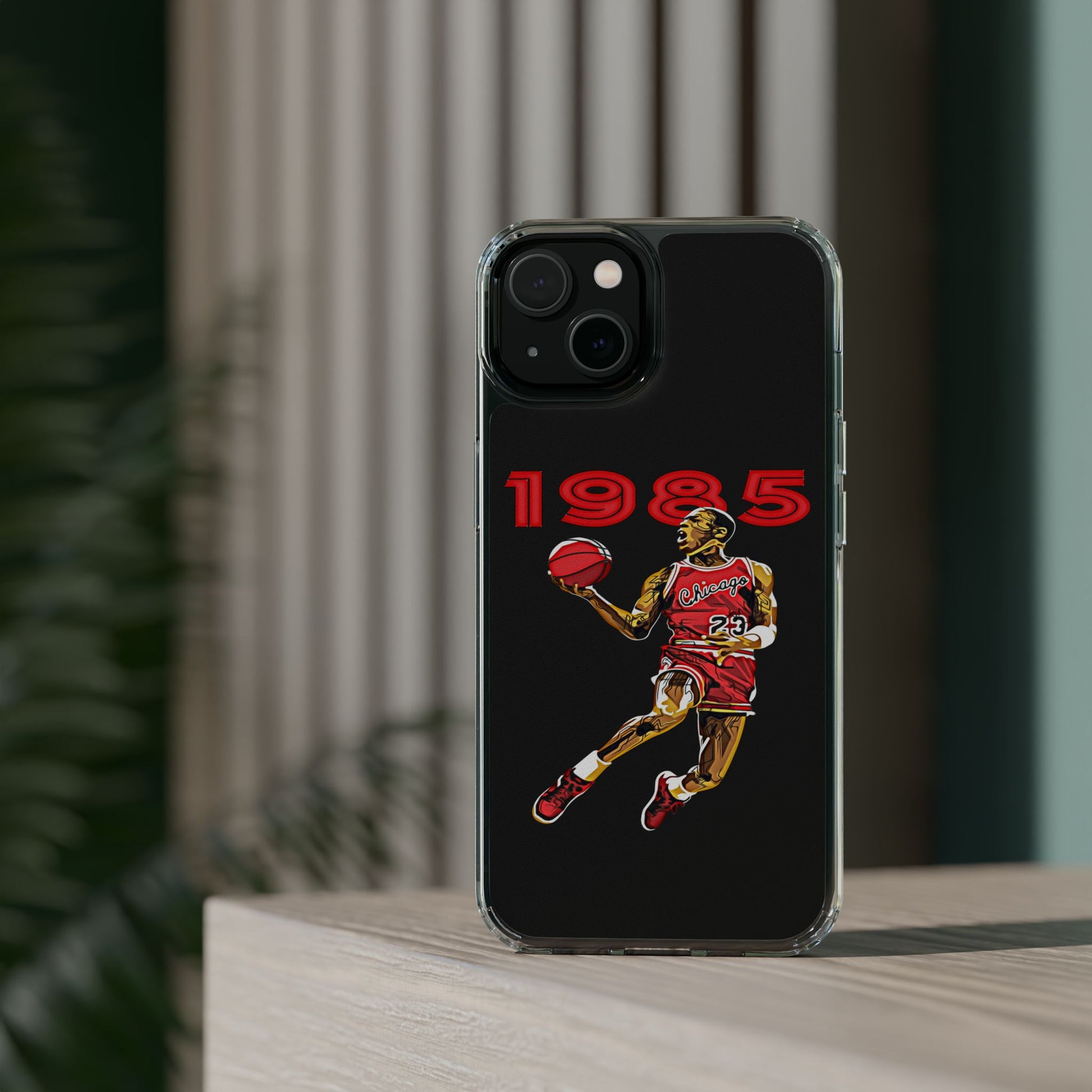 1985 Jordan Slam Dunk themed Basketball Inspired design Clear Phone Cases