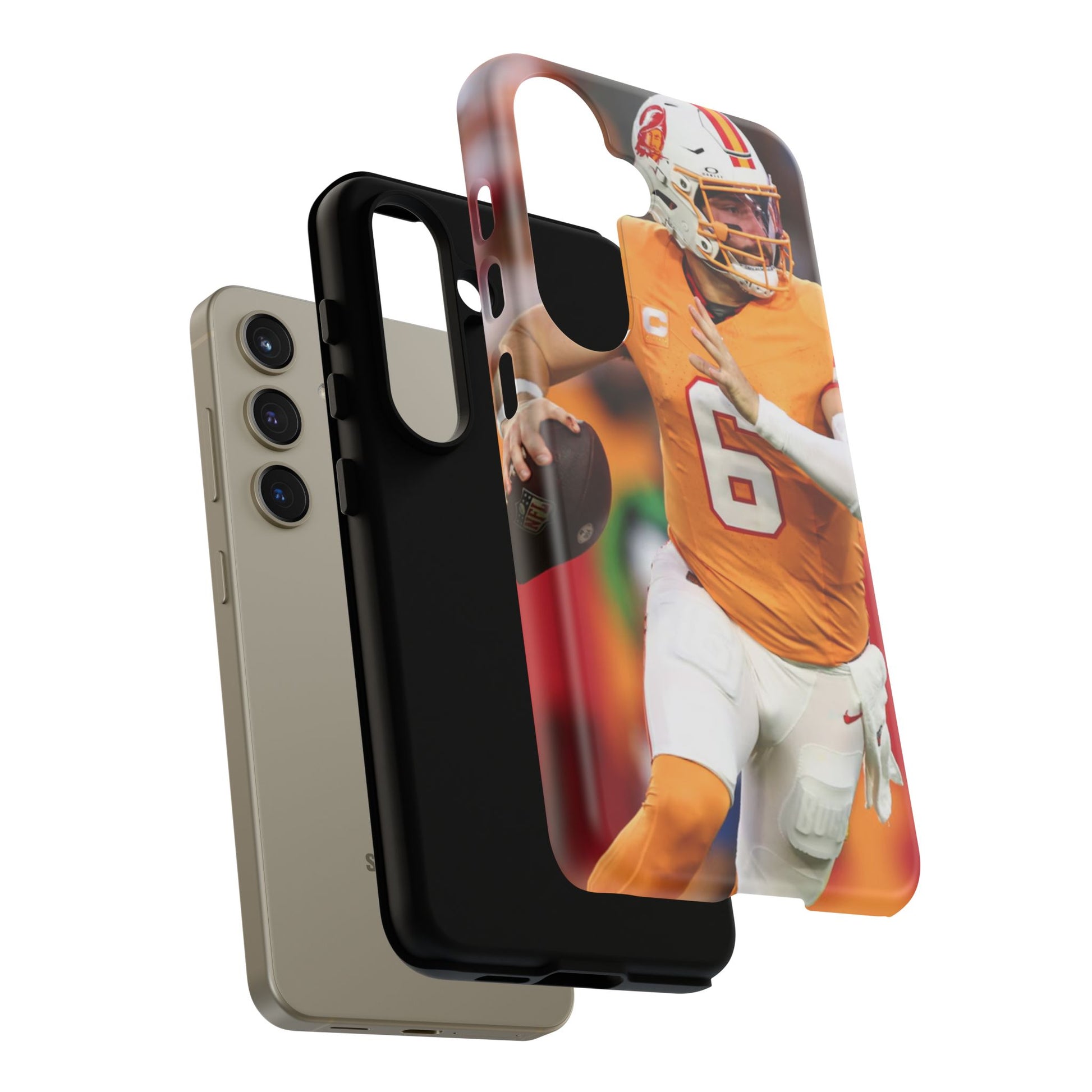 Tampa Bay Buccaneers Baker Mayfield Football Tough Cases for iPhones, Samsung, and Pixel