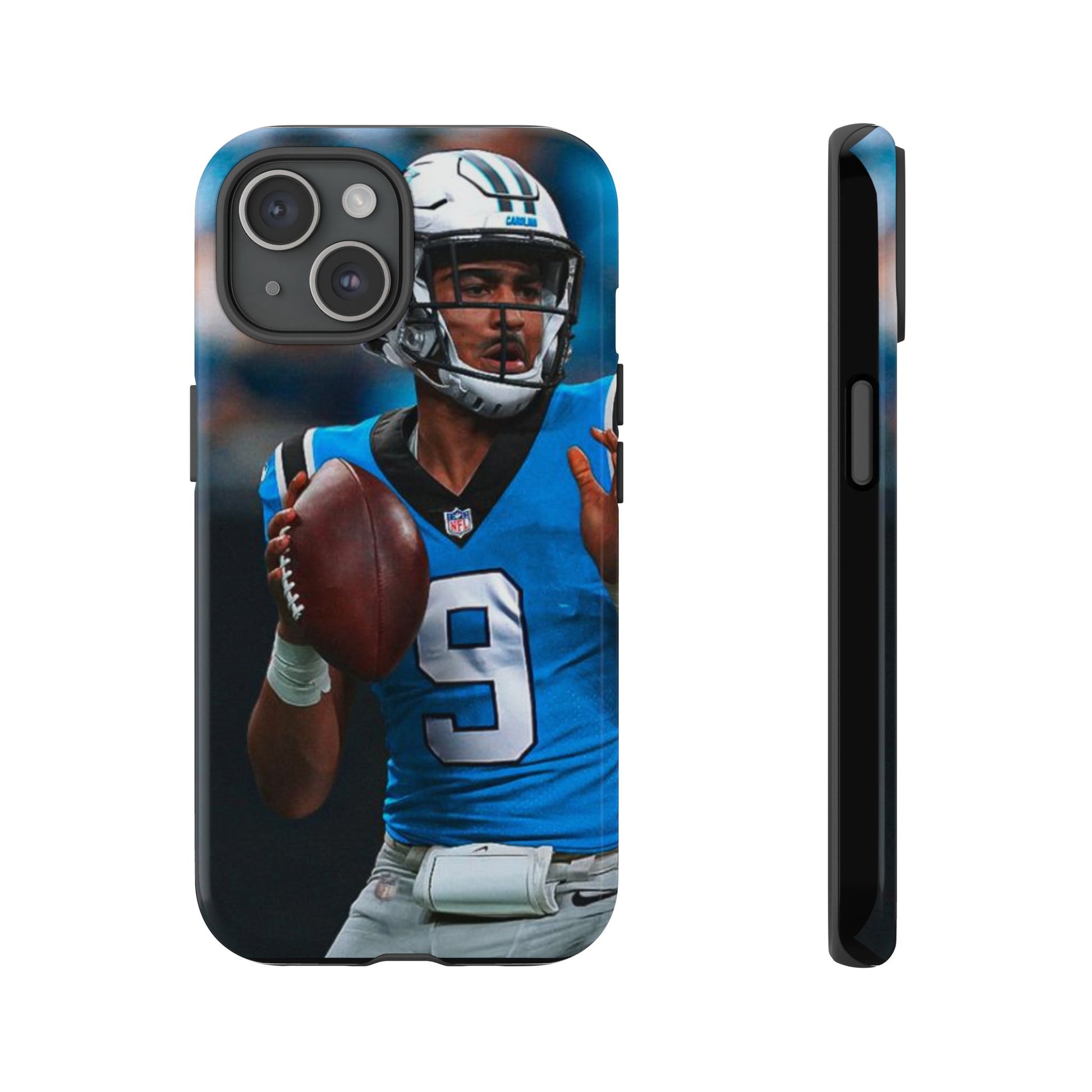 Carolina Panthers Bryce Young Football Tough Cases for iPhones, Samsung, and Pixel