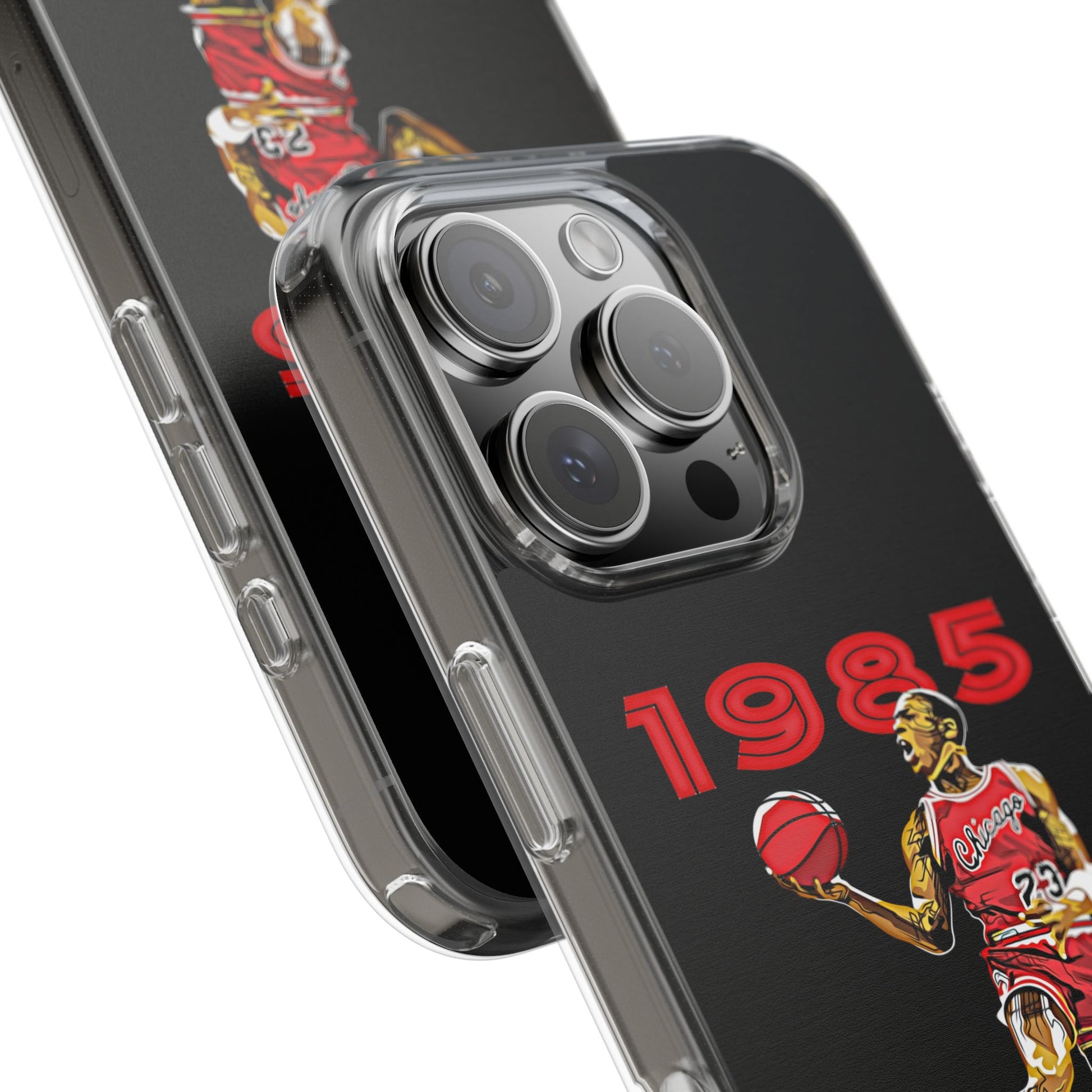 1985 Jordan Slam Dunk themed Basketball Inspired design Clear Phone Cases