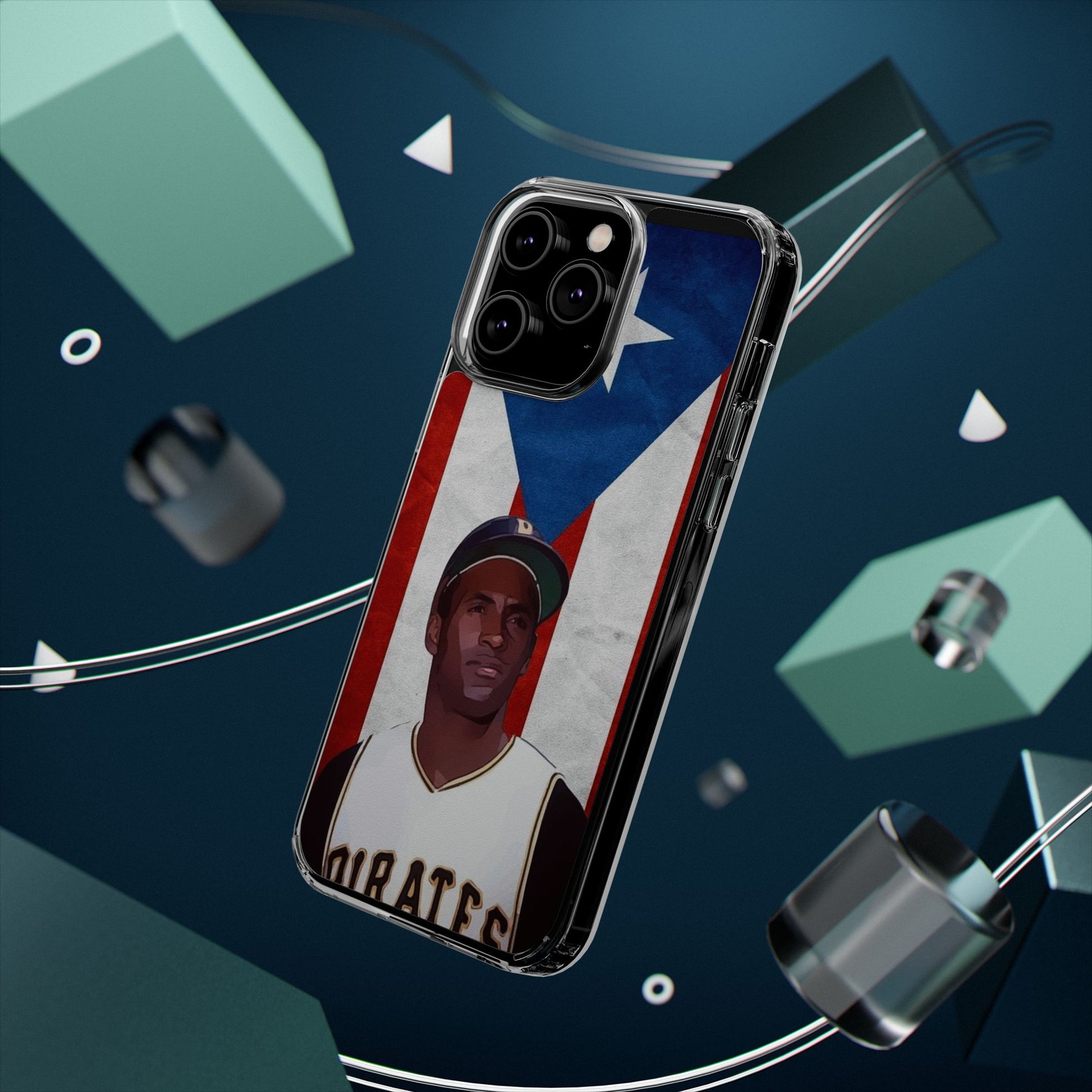Puerto Rican Baseball Legend Clemente inspired Protective Iphone, Samsung case