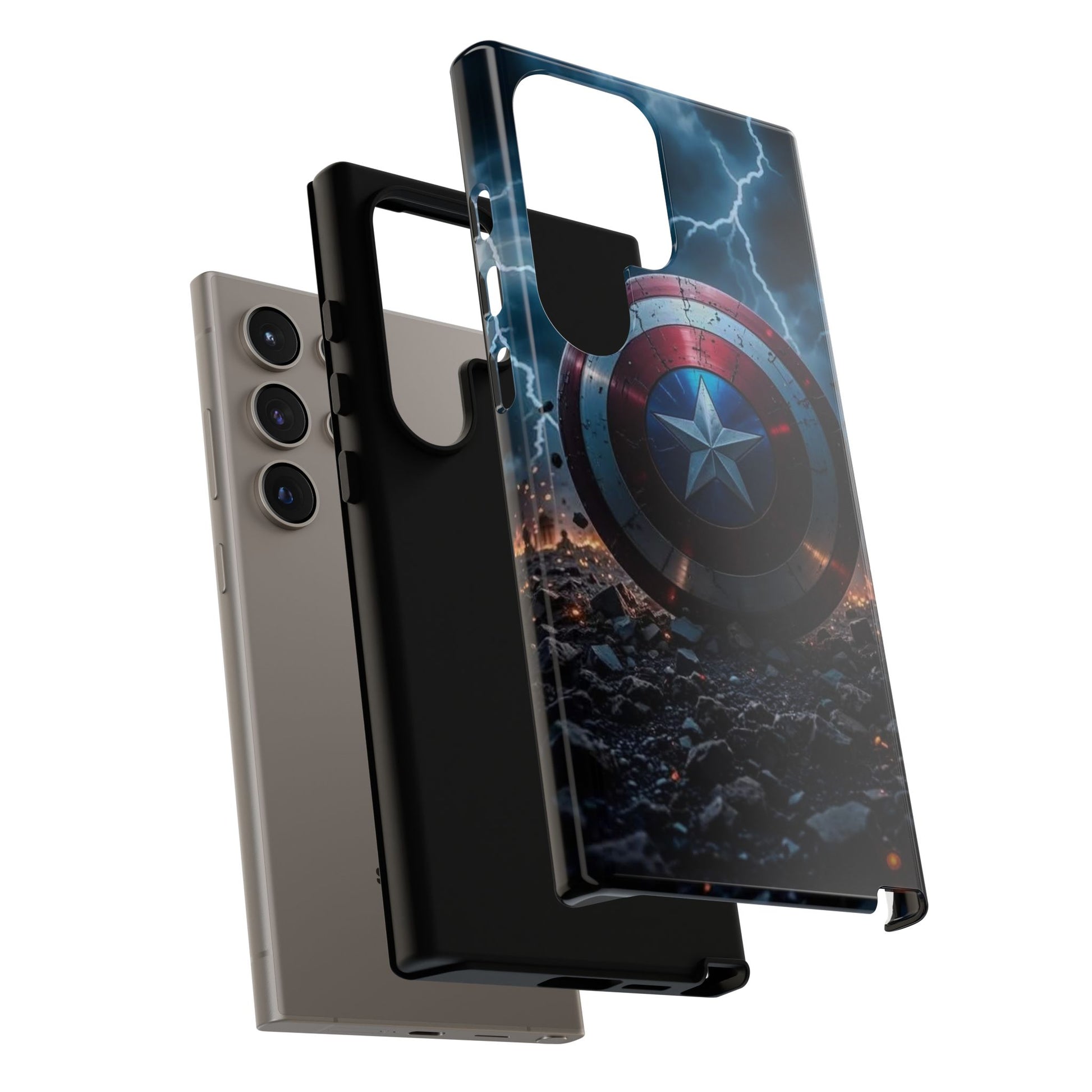 Captain America Shield Tough Cases for iPhones, Samsung, and Pixel