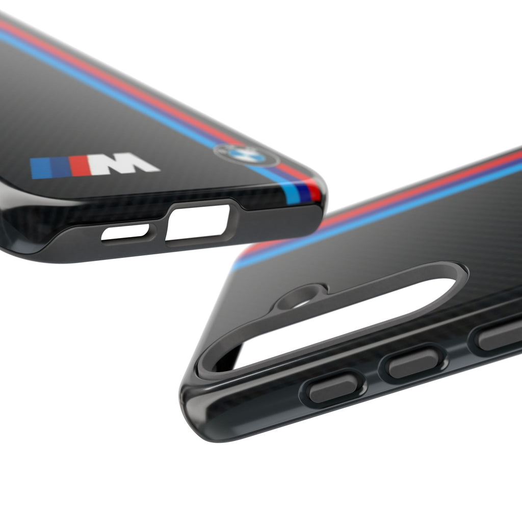 BMW M Stripes Carbon Fiber Design Tough Cases for iPhones, Samsung, and Pixel