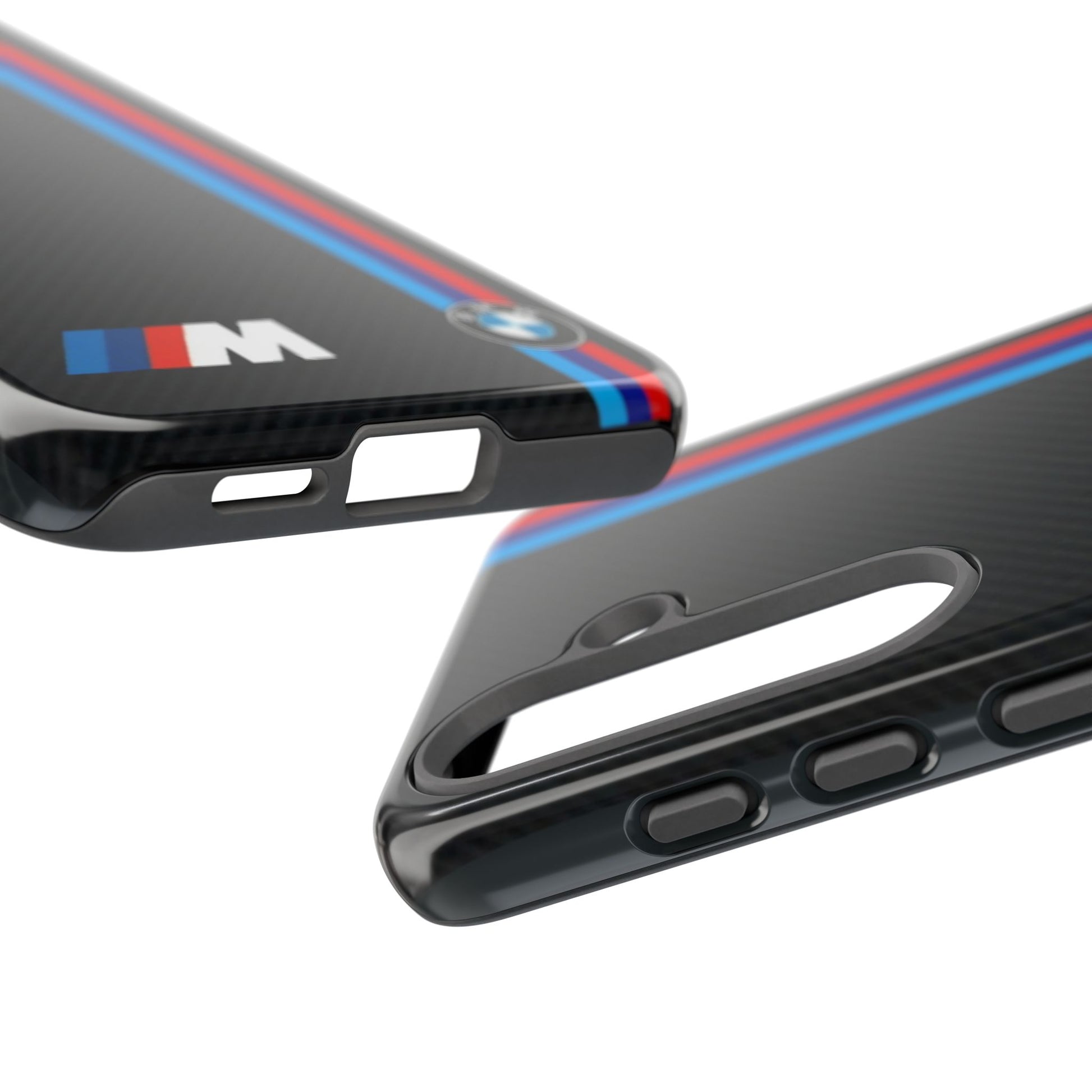 BMW M Stripes Carbon Fiber Design Tough Cases for iPhones, Samsung, and Pixel