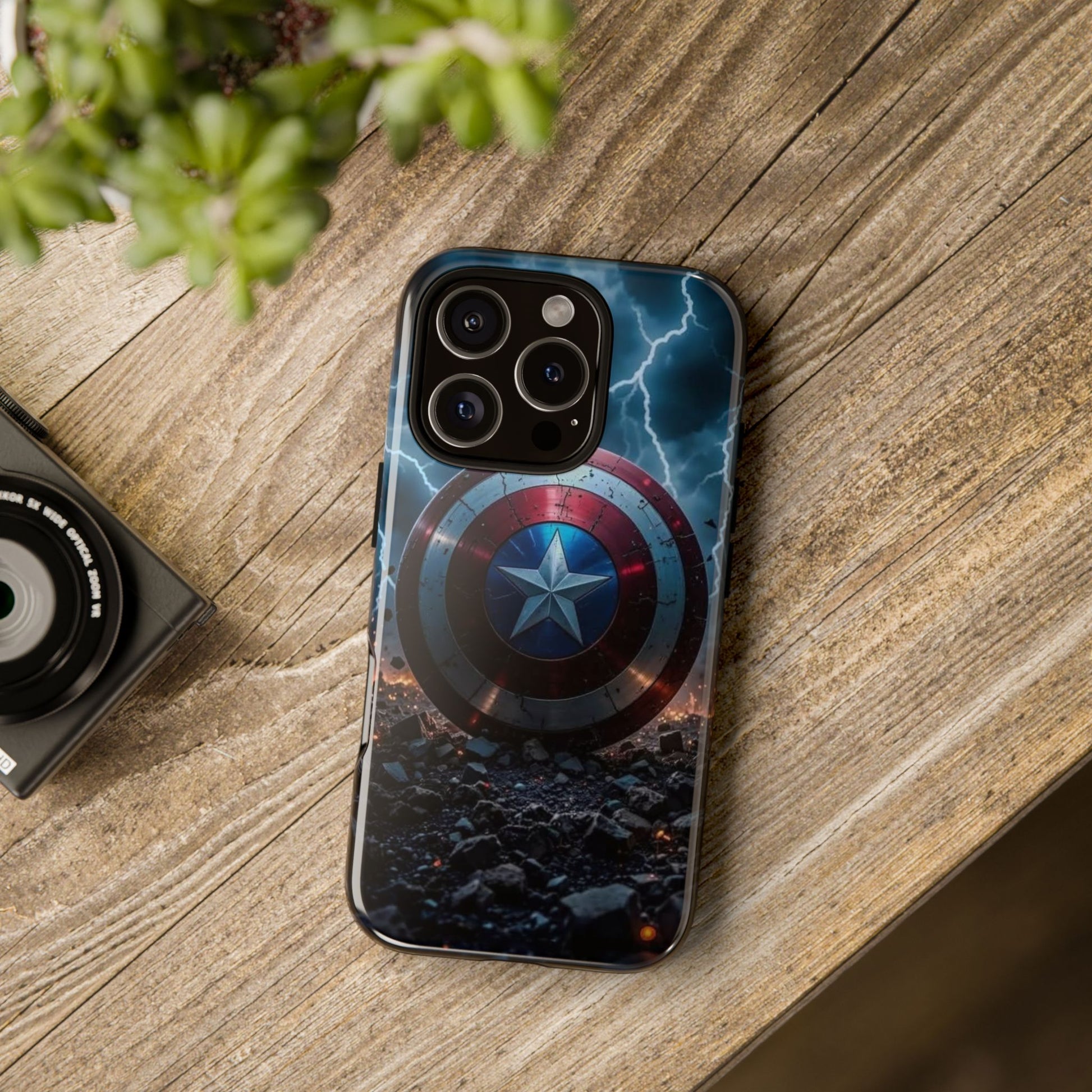 Captain America Shield Tough Cases for iPhones, Samsung, and Pixel