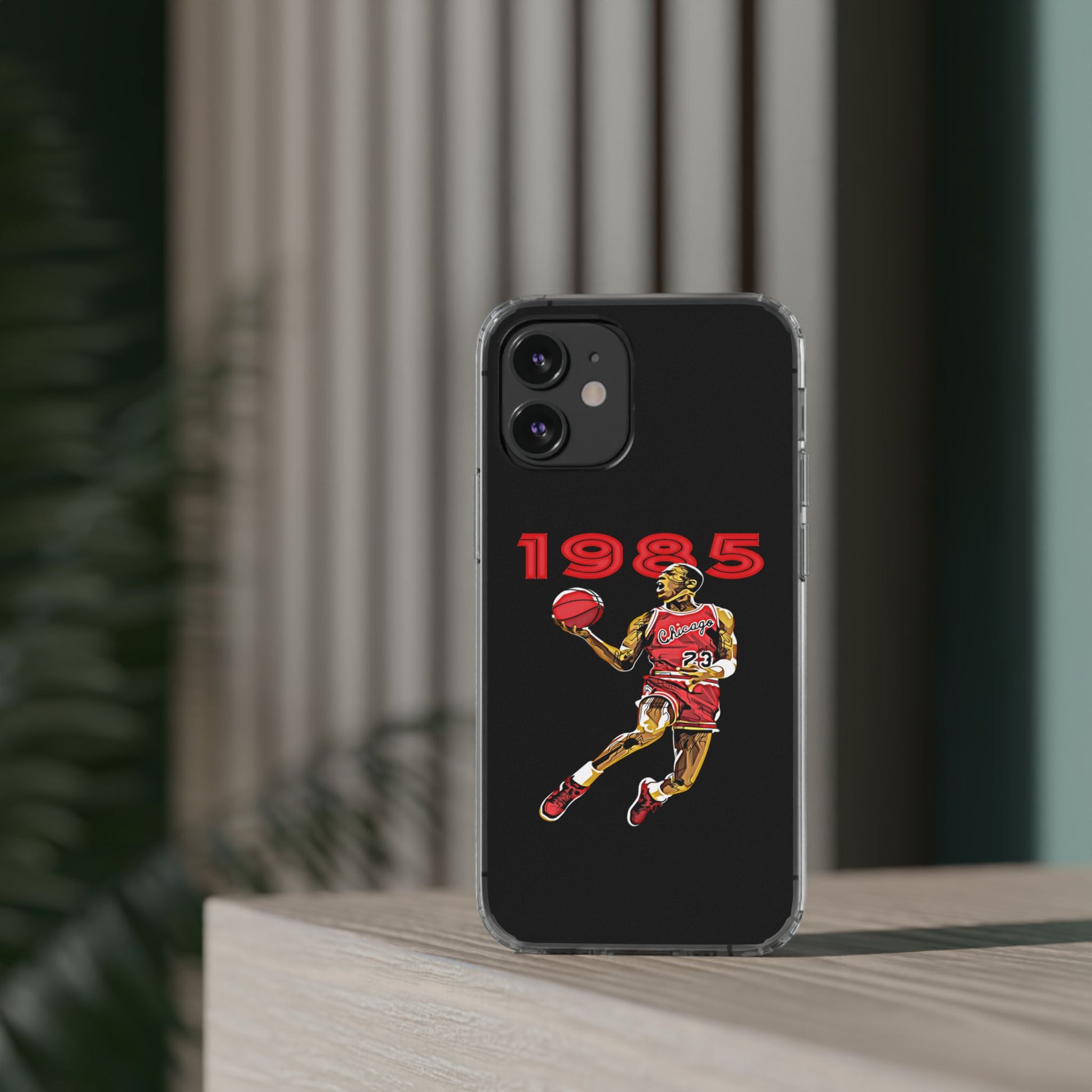 1985 Jordan Slam Dunk themed Basketball Inspired design Clear Phone Cases
