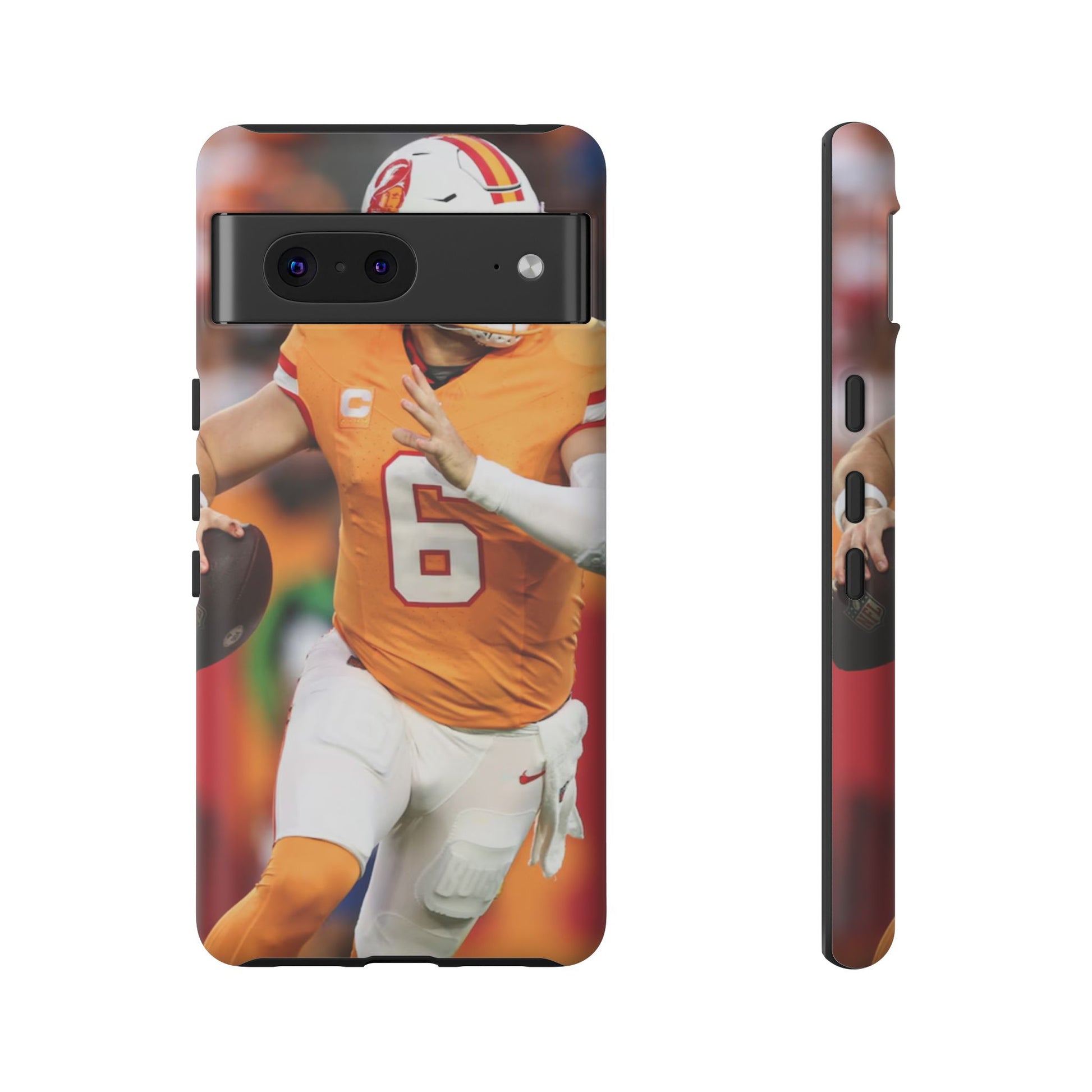 Tampa Bay Buccaneers Baker Mayfield Football Tough Cases for iPhones, Samsung, and Pixel
