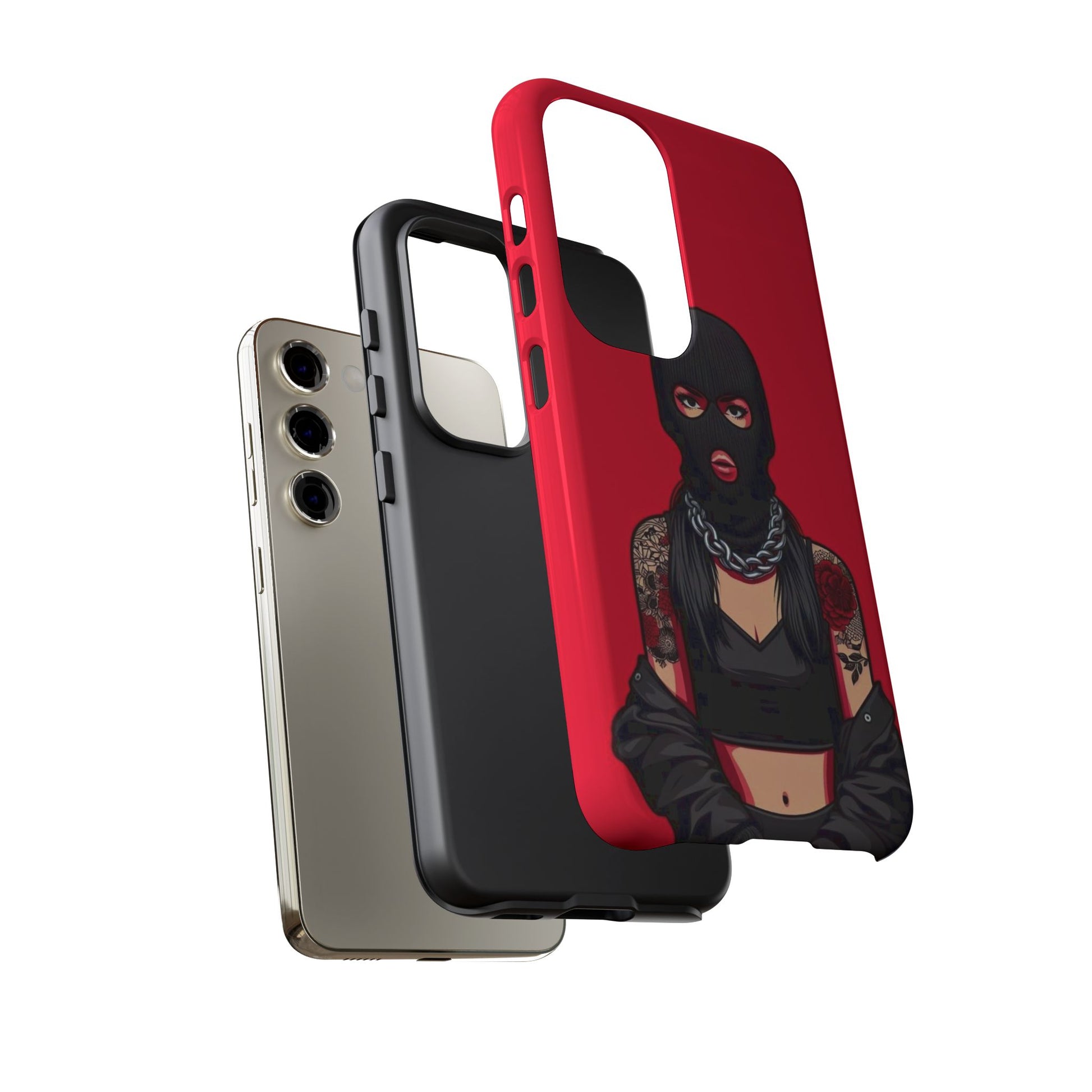 Thug Girl Red Design Tough Cases for iPhones, Samsung, and Pixel