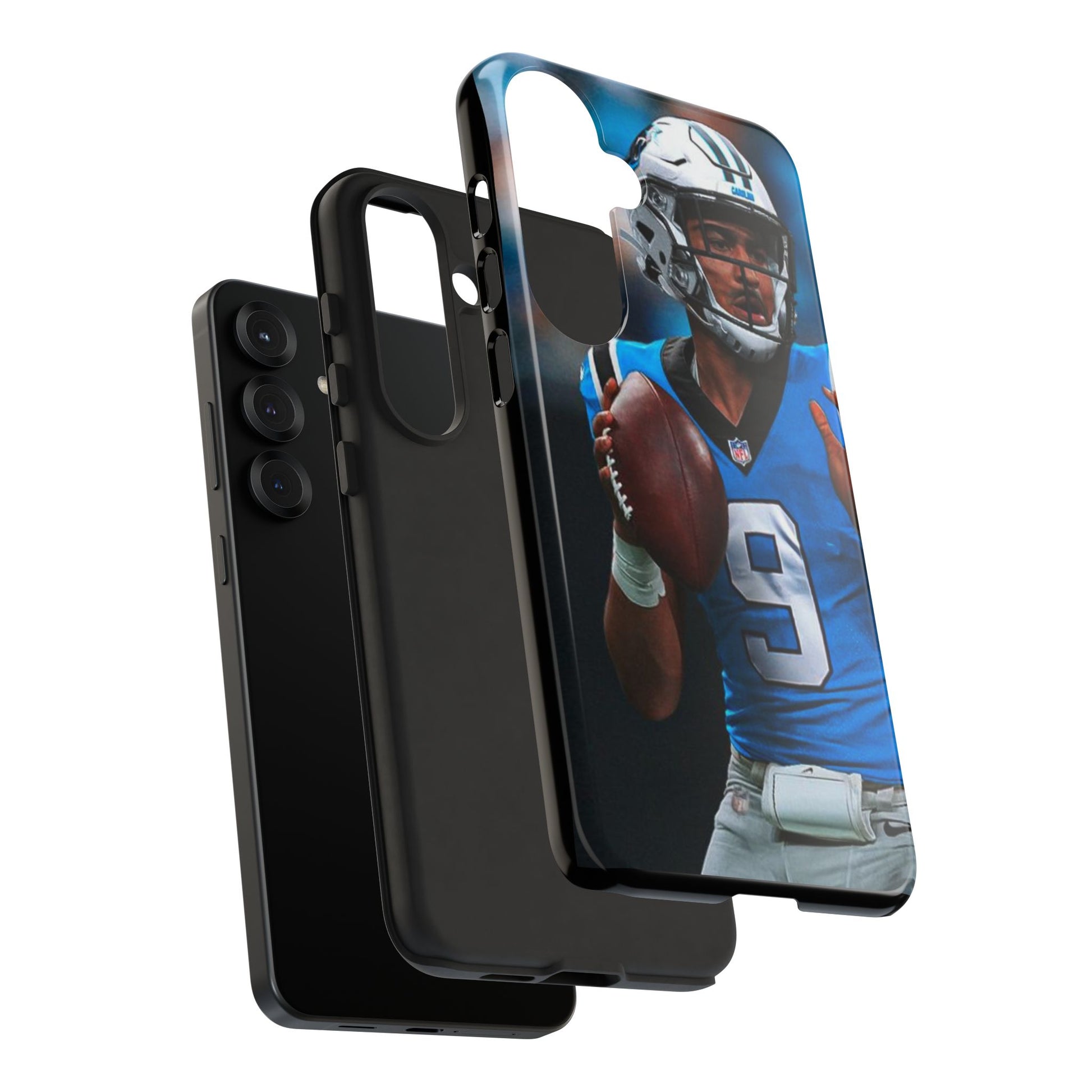 Carolina Panthers Bryce Young Football Tough Cases for iPhones, Samsung, and Pixel